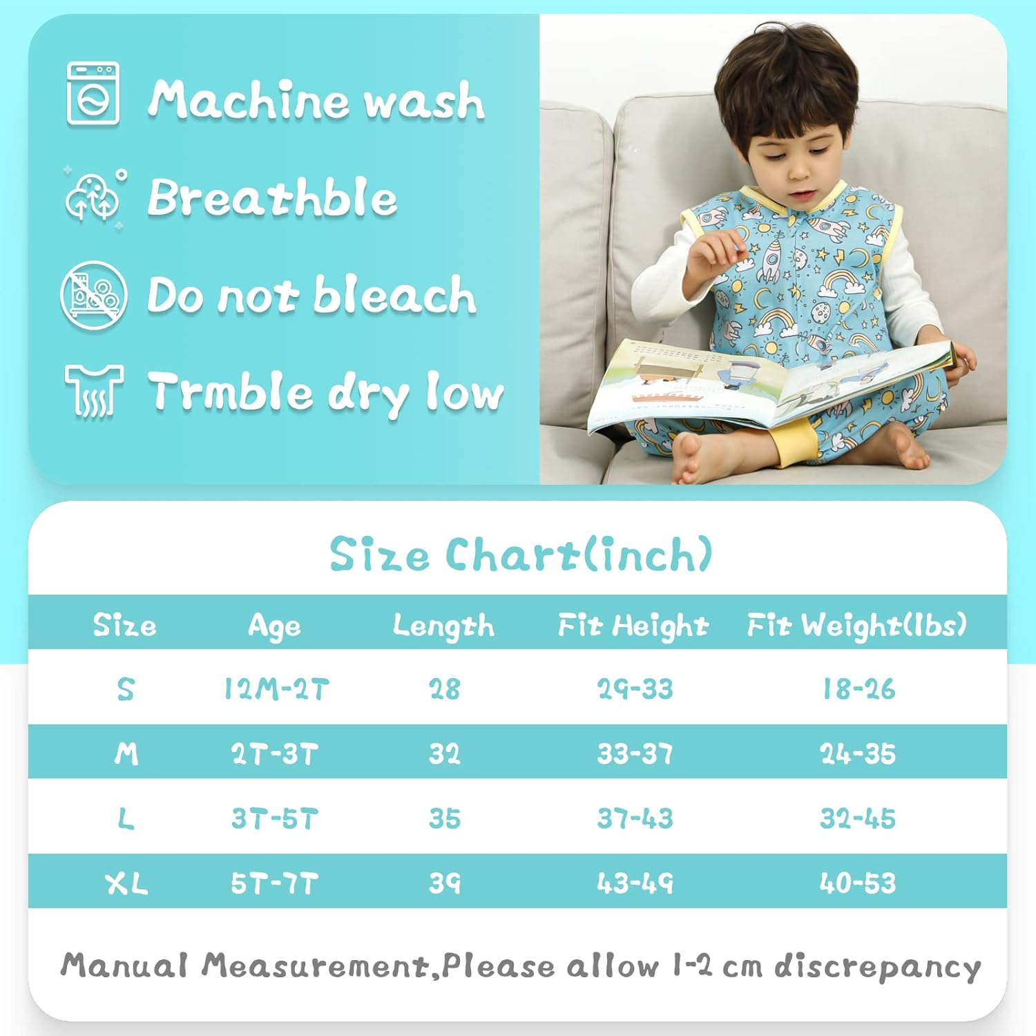 WONDAY Baby Toddler Sleep Sack with Feet