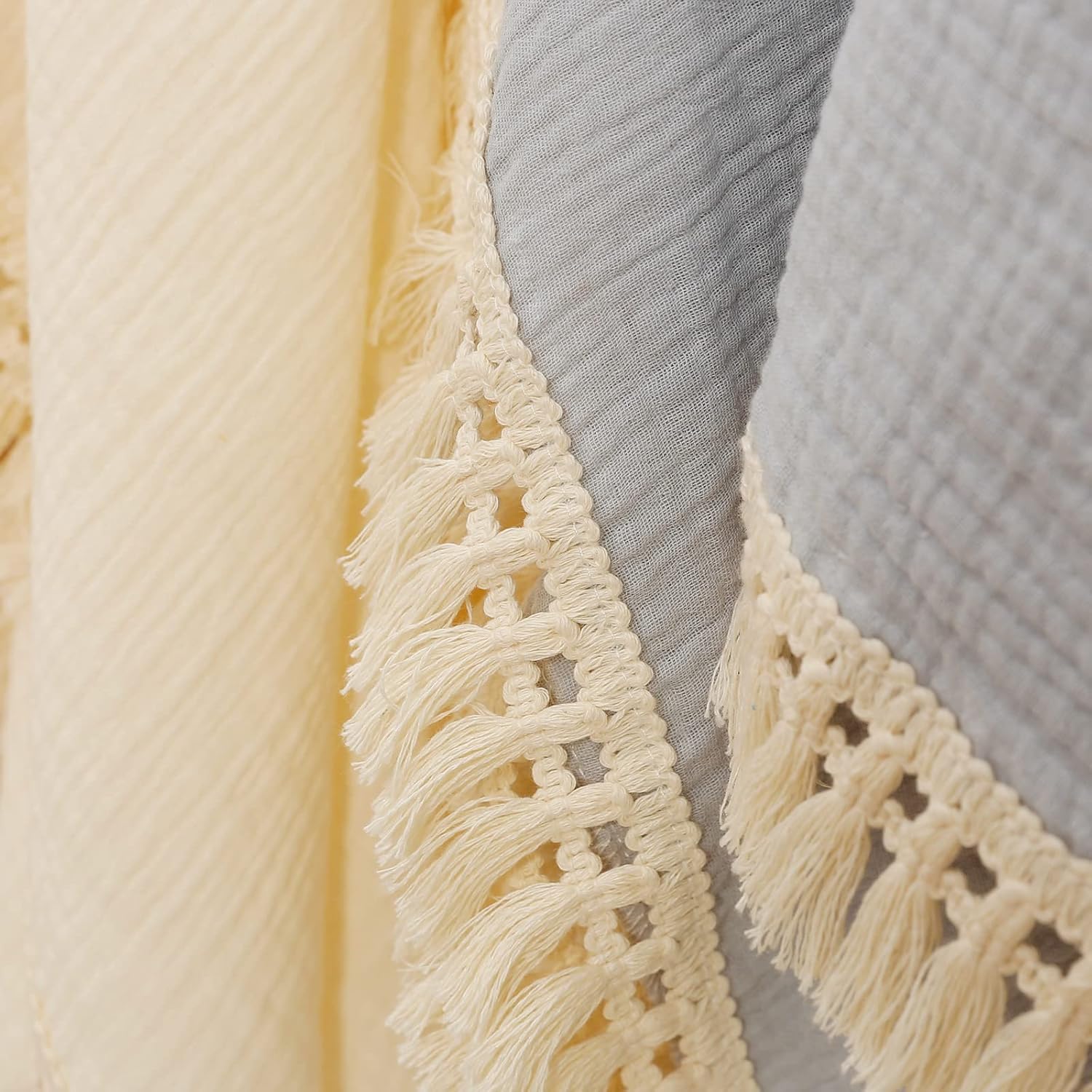 Insular Cotton Muslin Baby Blanket with Tassel 47x40 Khaki