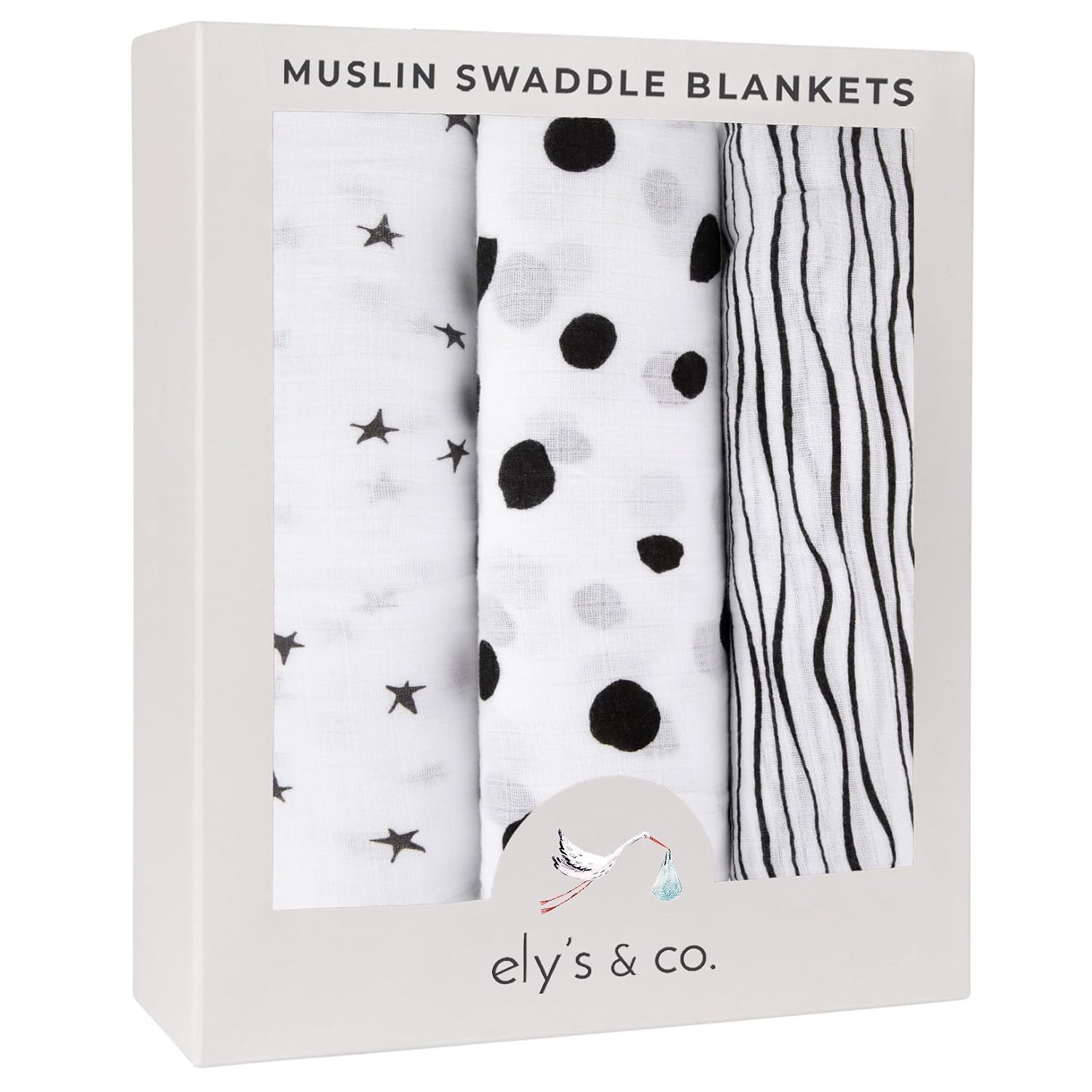 Elys Co Muslin Swaddle Blanket 3 Pack