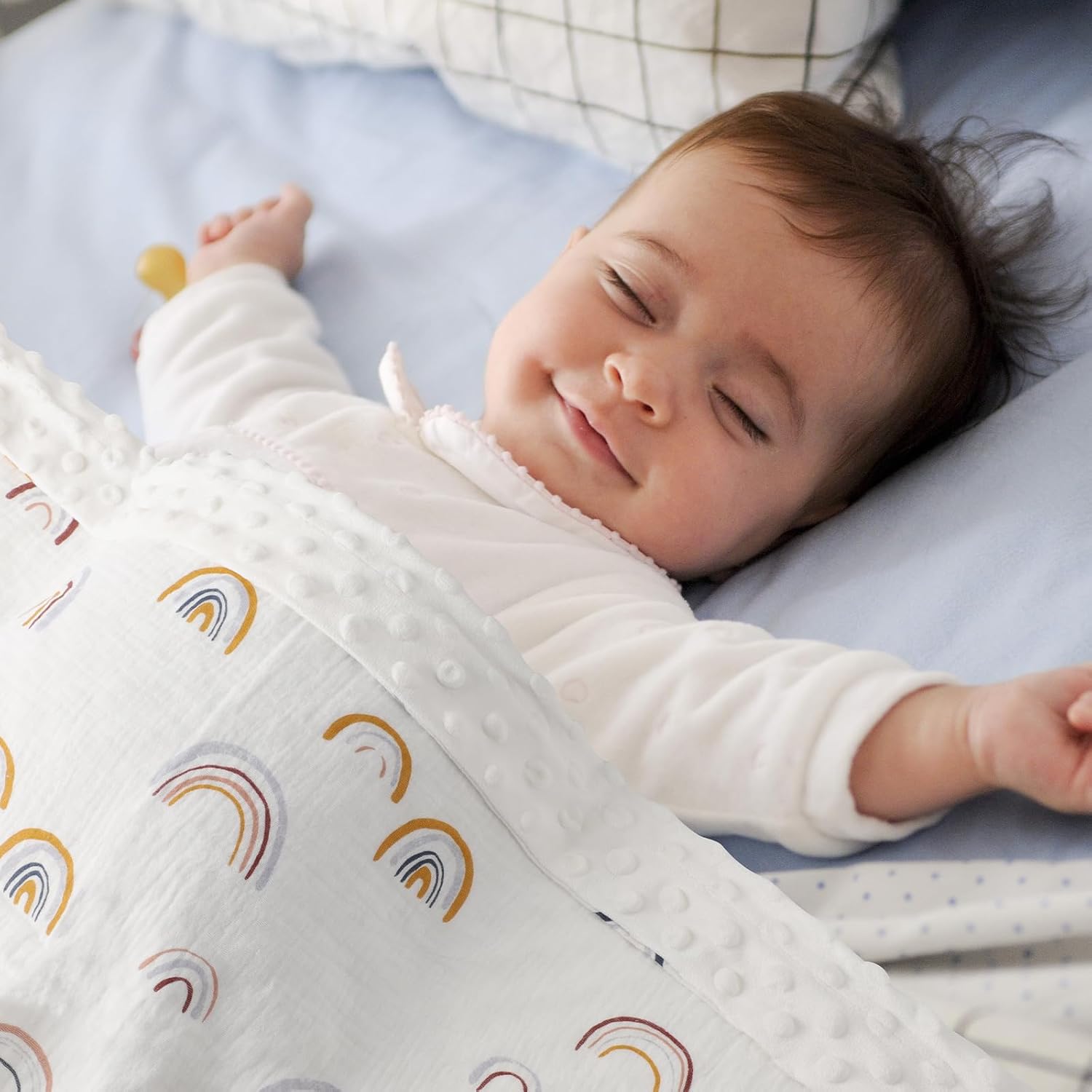 Knirose Fluffy Back Swaddle Blanket for Newborn Baby