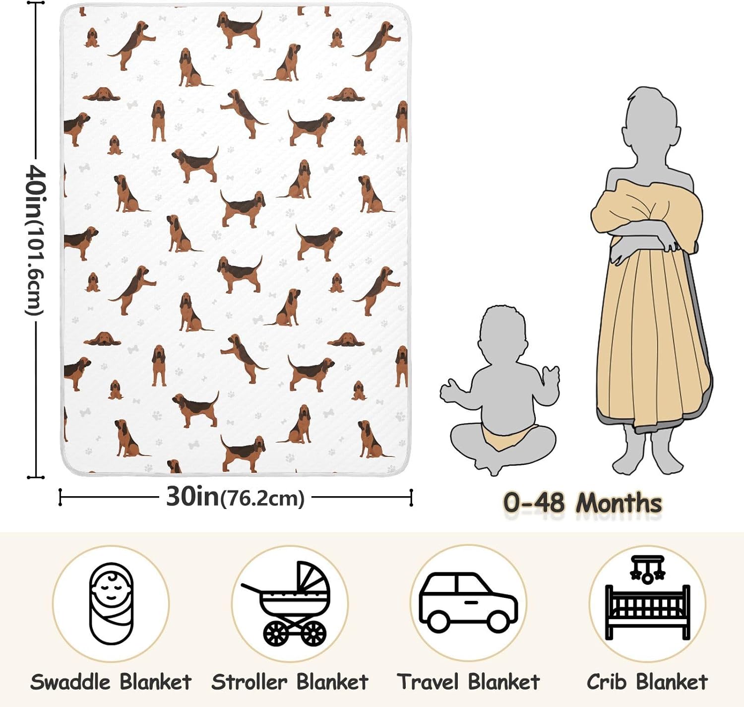 KICPOAY Swaddle Blanket for Dogs 30x40 Inch