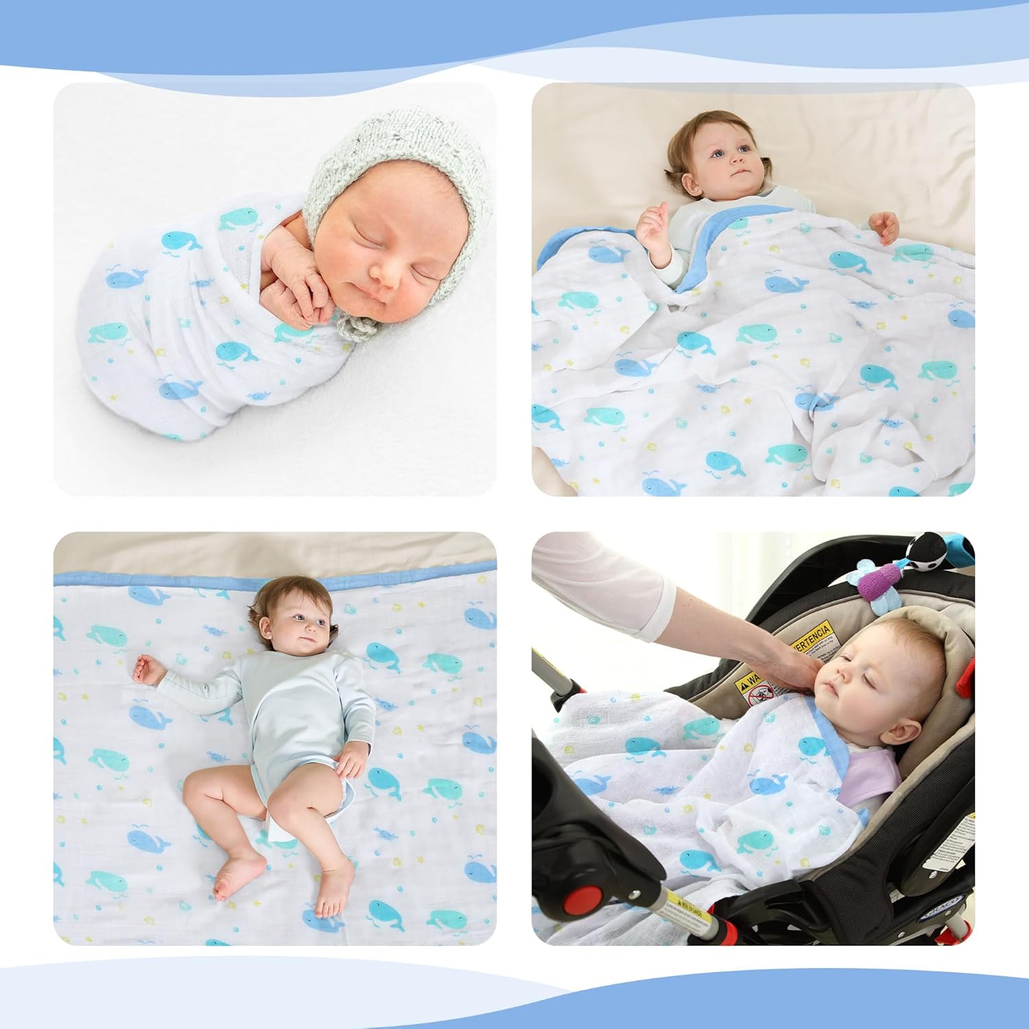 Miracle Baby Muslin Swaddle Blanket 6 Layers 43x43 Super Soft 100 Cotton