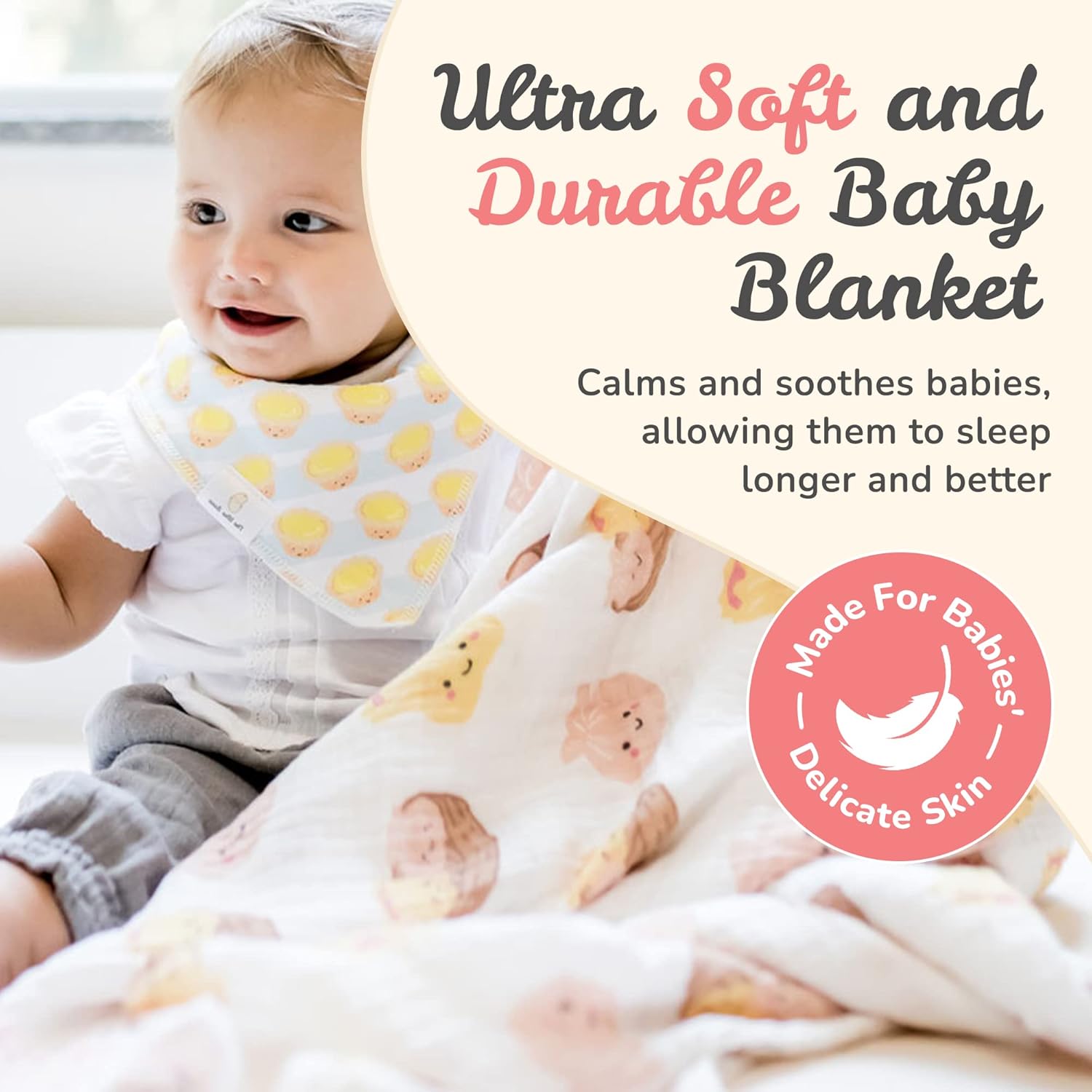 The Wee Bean Organic Cotton Bamboo Rayon Swaddle Muslin Blanket