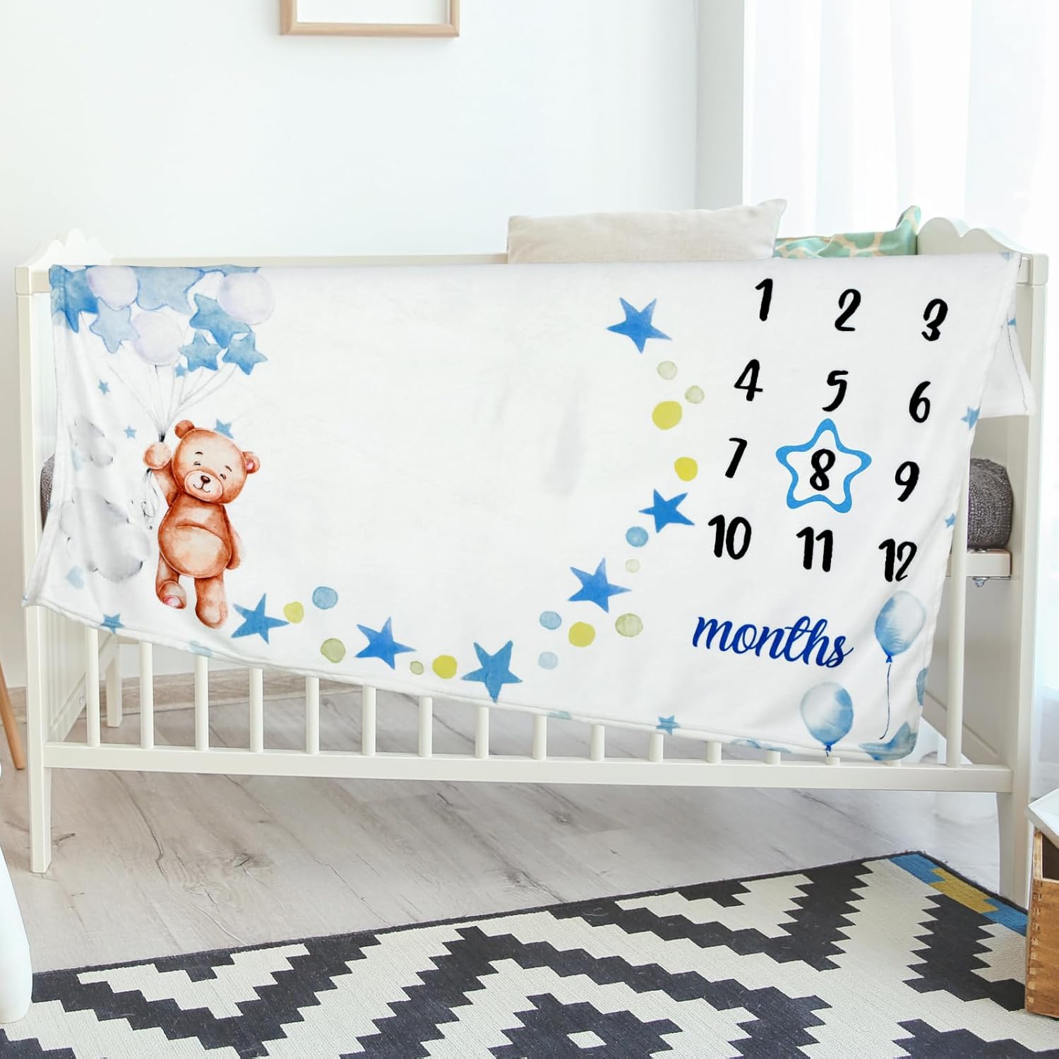 Mindsoft Baby Milestone Blanket with Star Frame