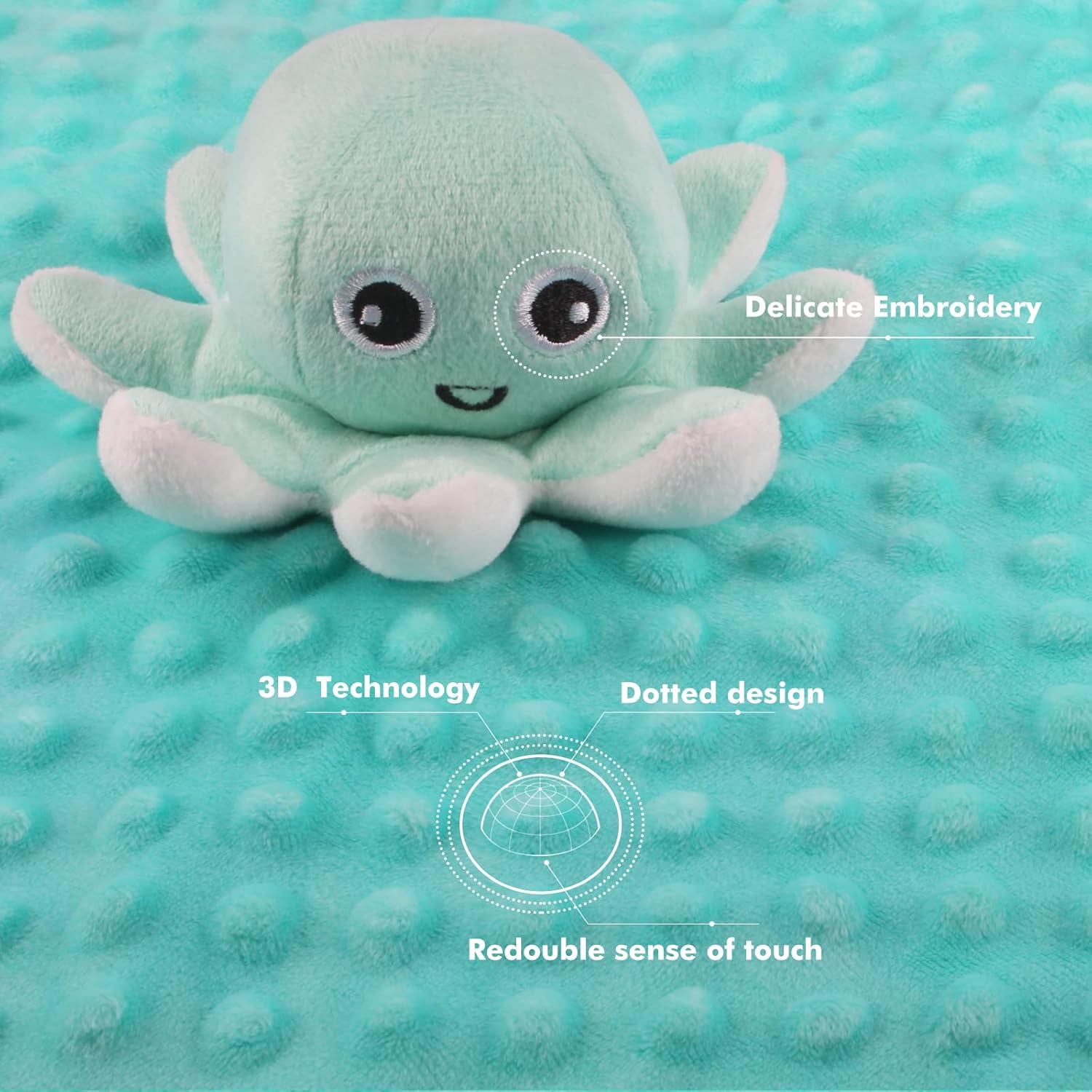 JARIFERR Baby Security Blanket Octopus Plush Lovey