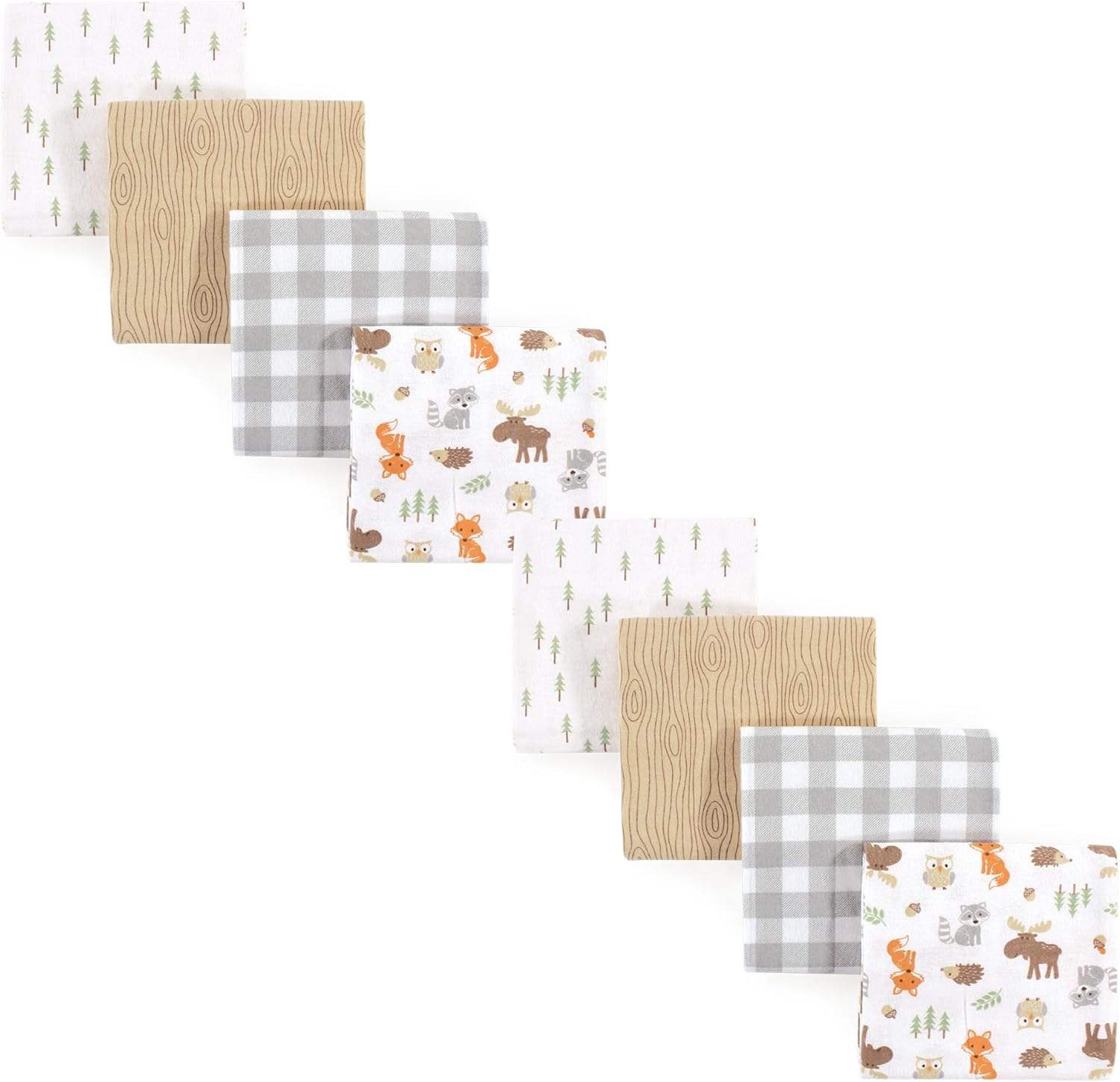 Hudson Baby Unisex Flannel Blanket Set - Woodland One Size