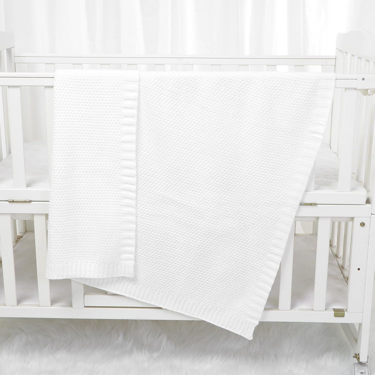 Mimixiong Soft Warm Crochet Baby Blanket 40x30 Inches