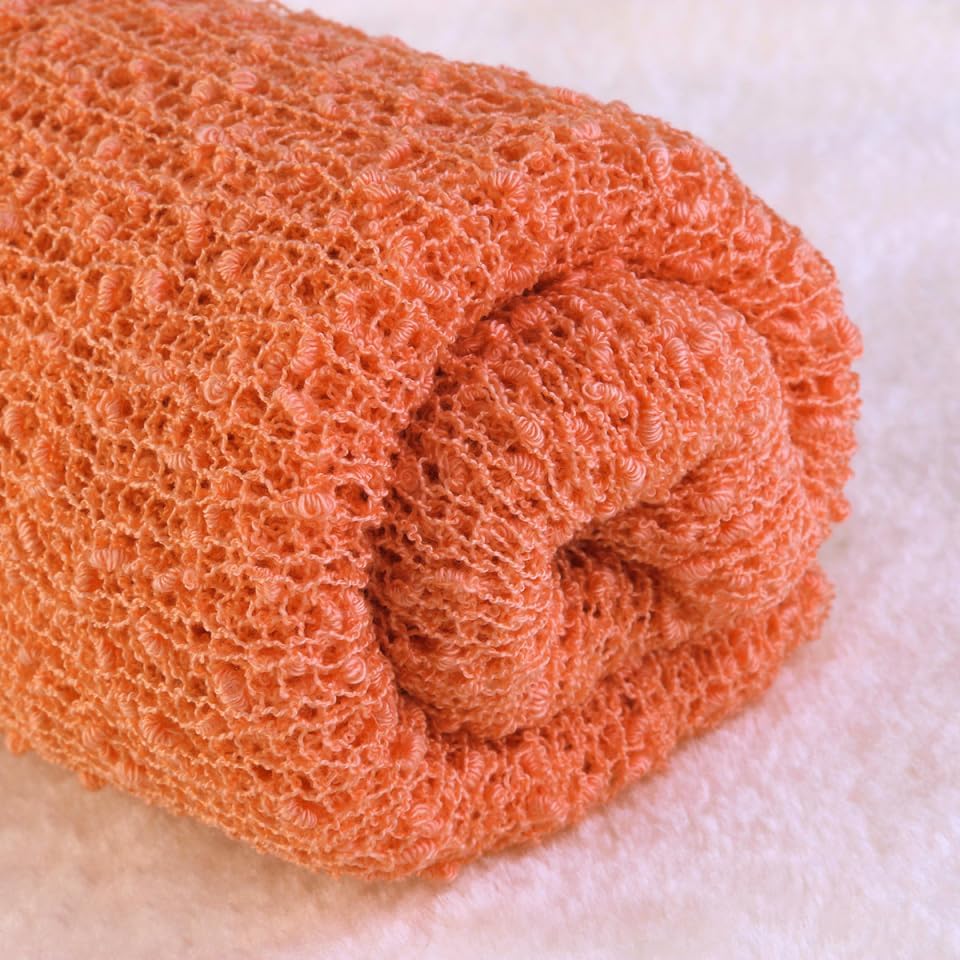 NUOBESTY Newborn Photography Stretch Wrap - Orange Cotton Swaddle Blanket
