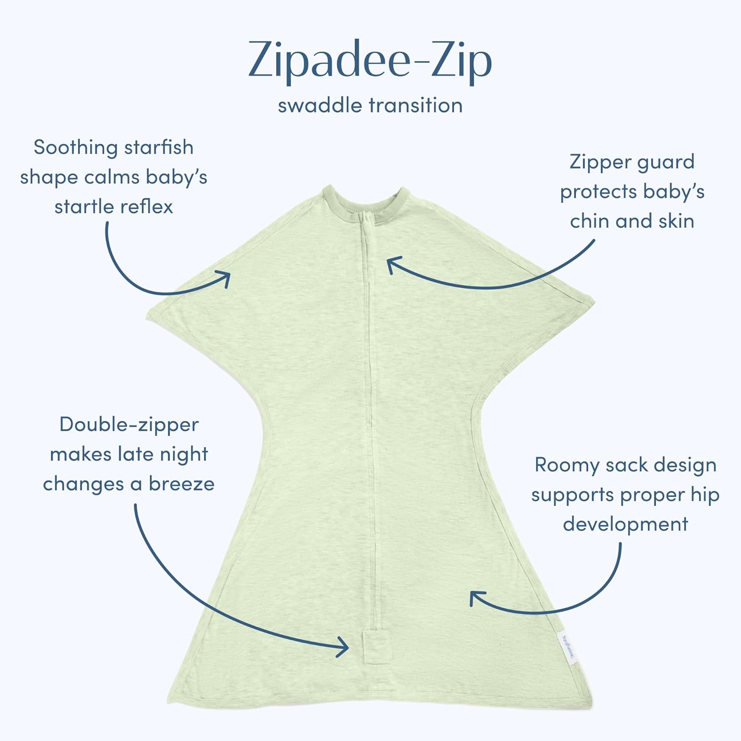 SleepingBaby Zipadee-Zip Transition Swaddle - 4-8 Month