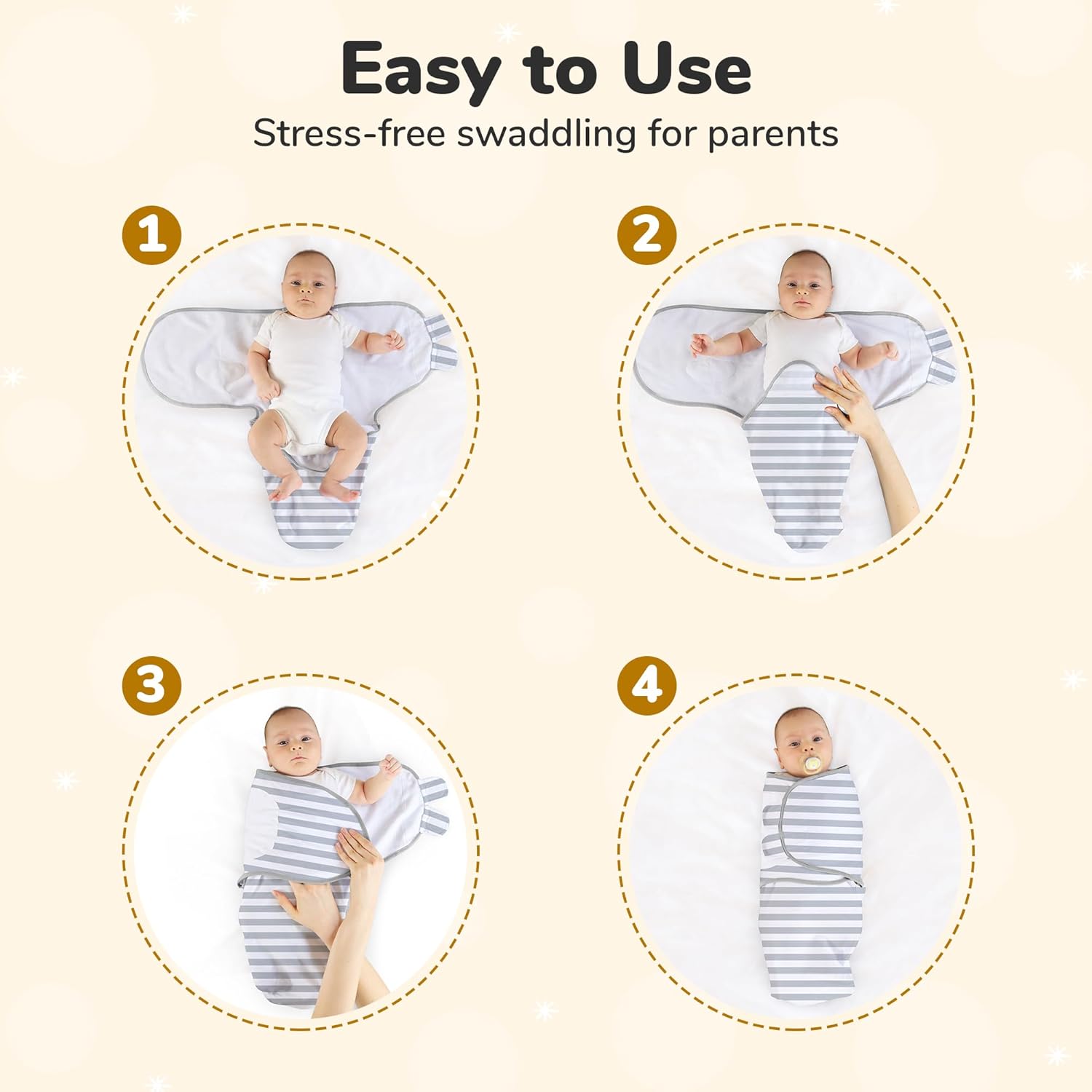 Mama Cheetah Organic Baby Swaddle Blanket 3-Pack Grey
