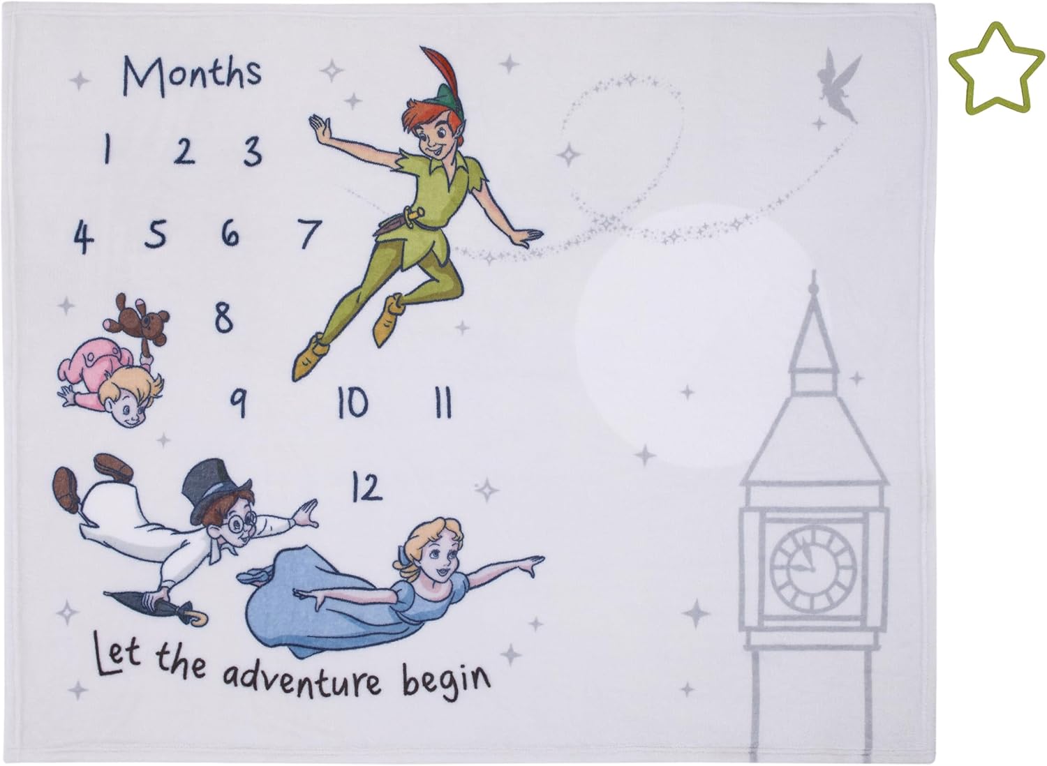 NoJo Disney Peter Pan Baby Blanket Milestone