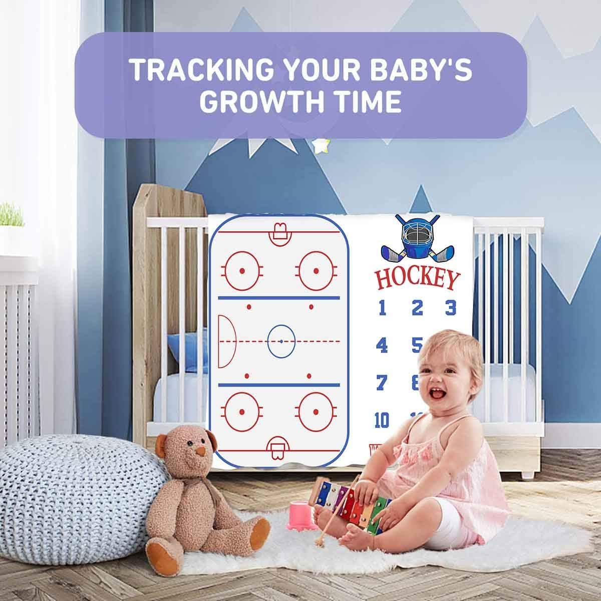 Baby Age Milestone Blanket Set with 4 Frames and Headband