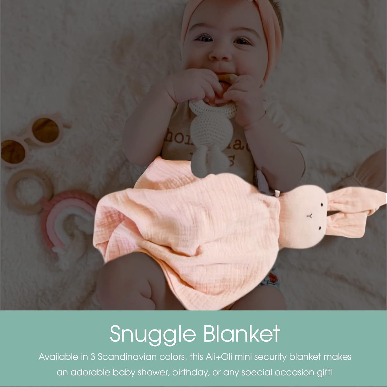 AliOli Cuddle Bunny Security Blanket - Soft Cotton
