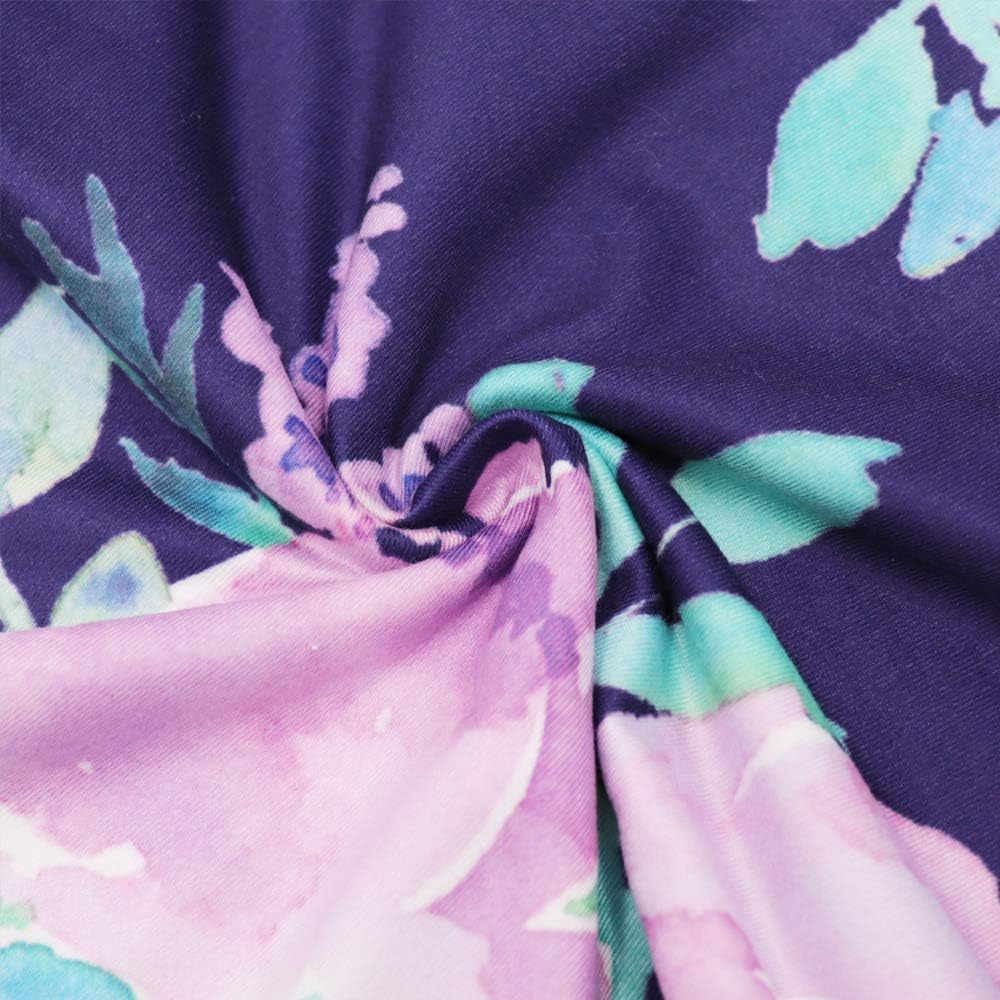 TANOFAR Newborn Swaddle Blanket with Beanie Set Purple Flower
