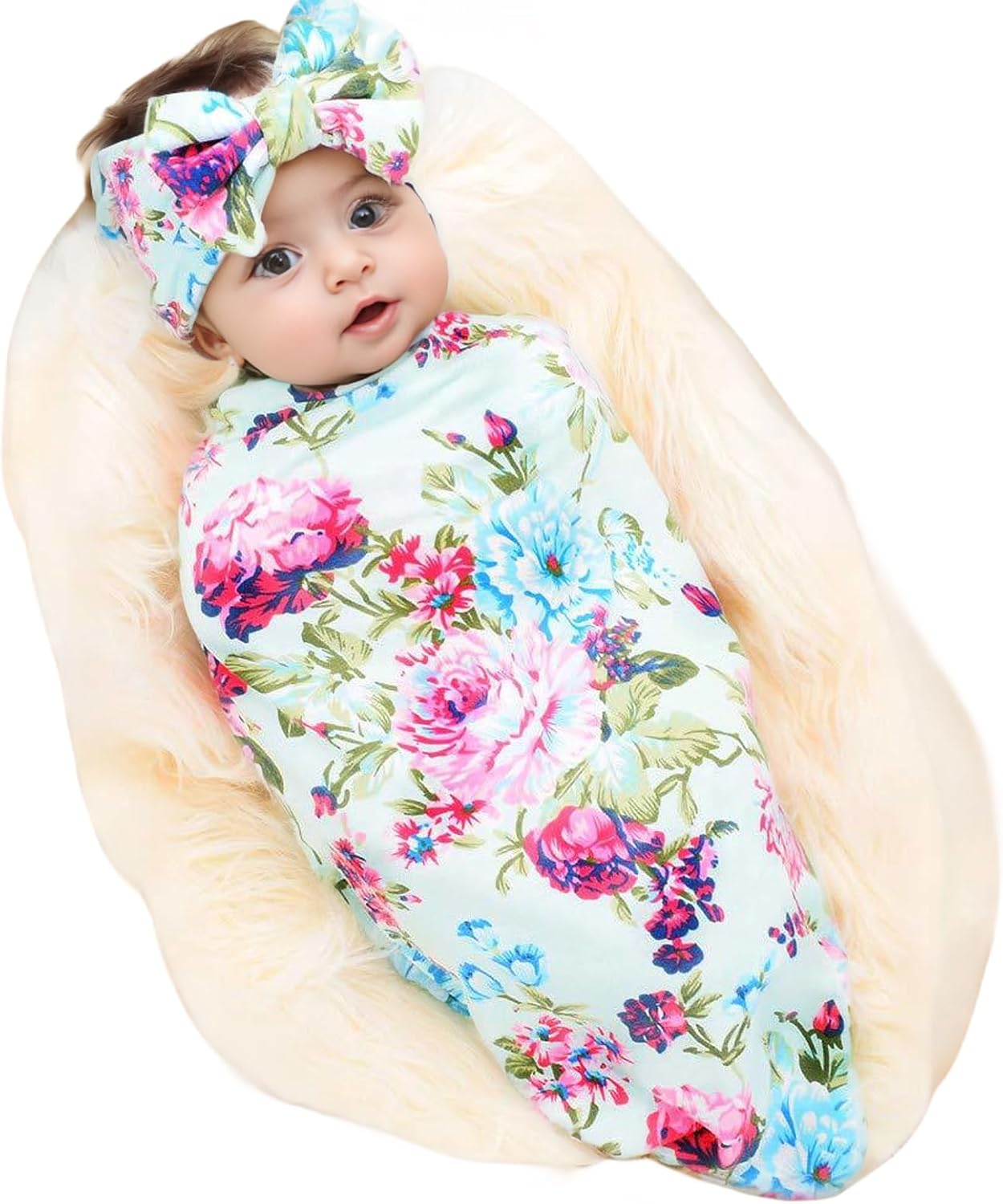 Galabloomer Flower Print Swaddling Blanket Set 1