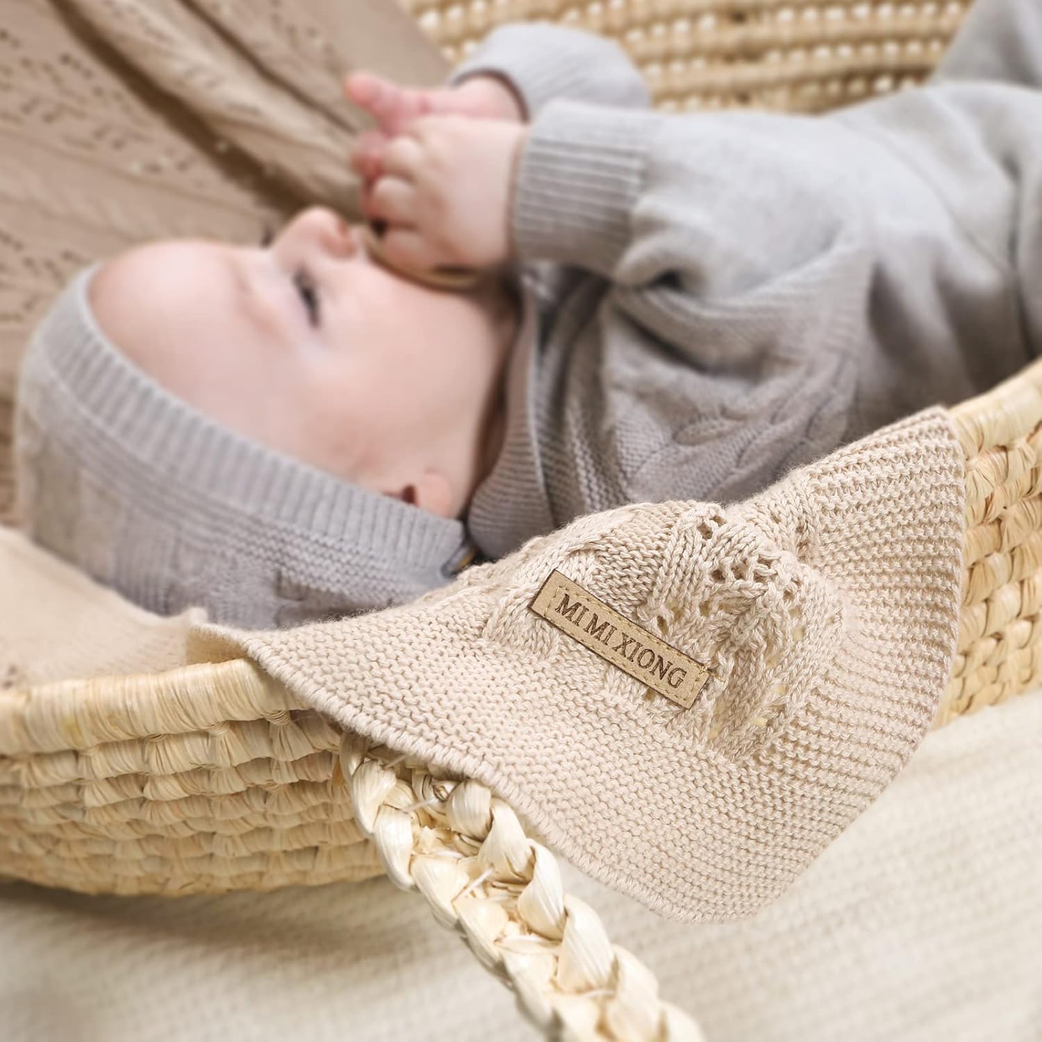 LAWKUL 100 Cotton Neutral Baby Blanket 40x30 Inches