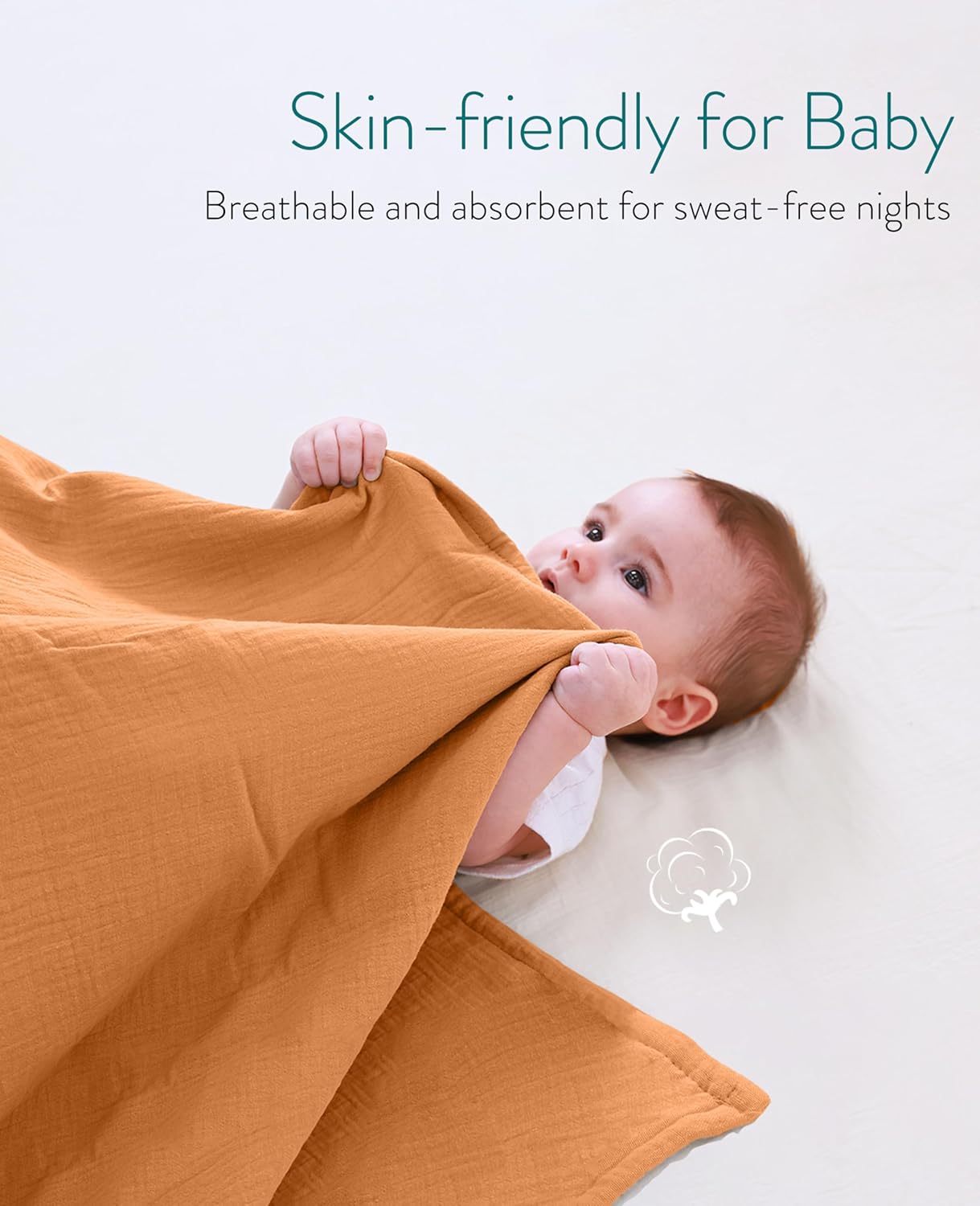 Mom Beebi Muslin Baby Blanket 37x37 Camel