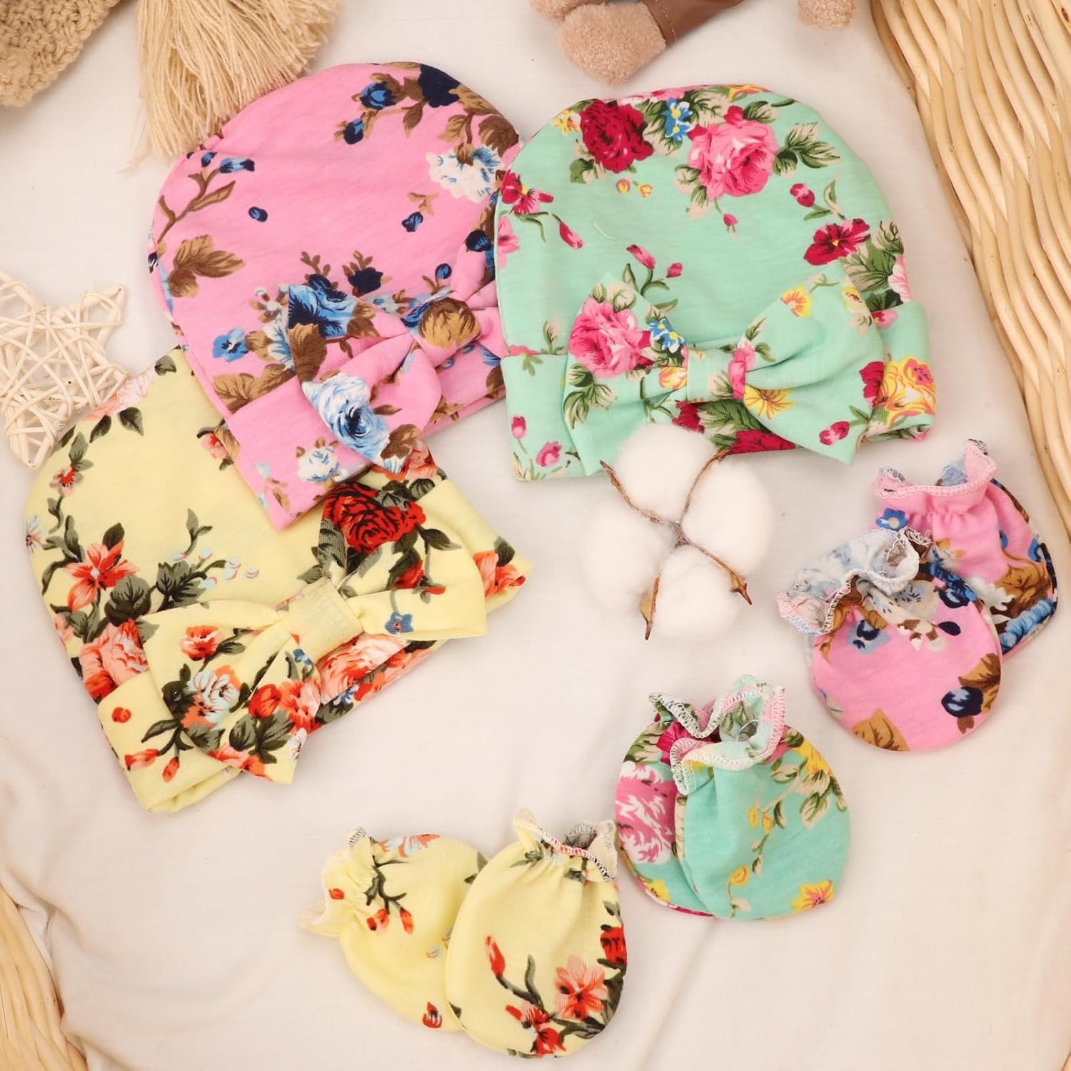 DRESHOW BQUBO Floral Swaddles Baby Girl Set