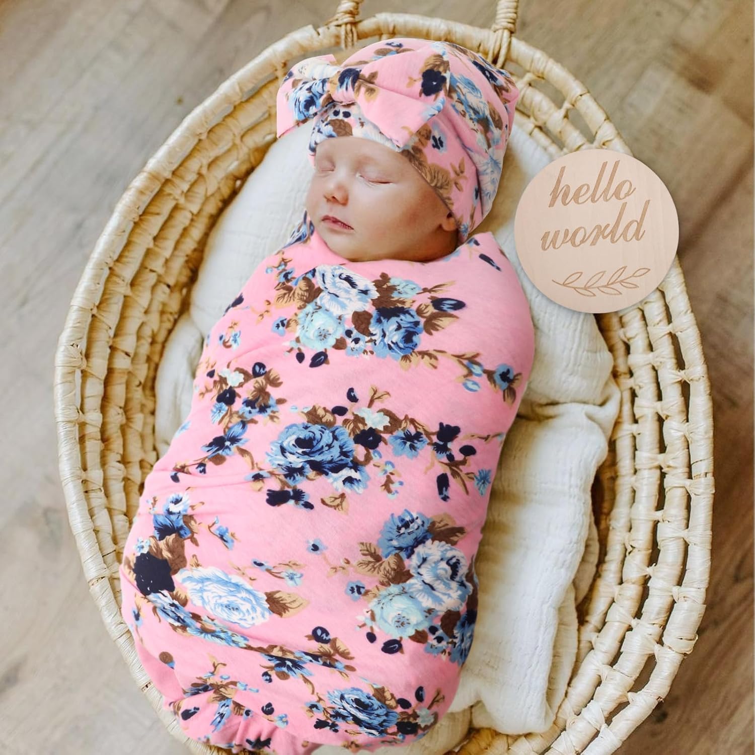 DRESHOW BQUBO Floral Swaddles Baby Girl Set