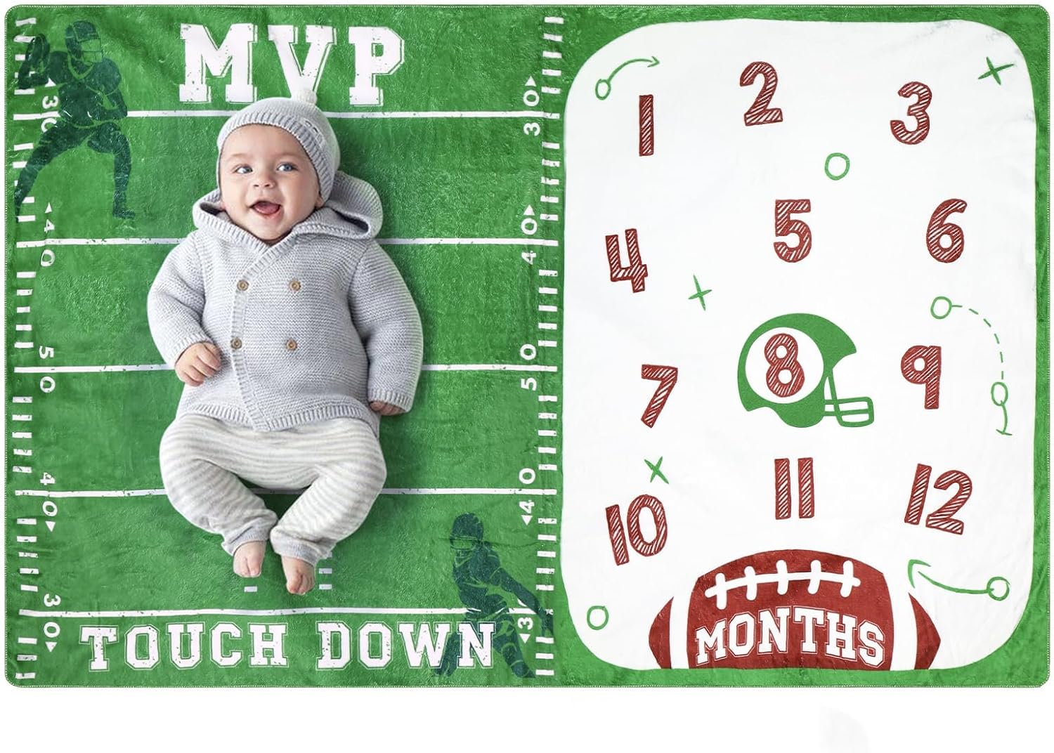 Gicoherero Football Baby Monthly Milestone Blanket