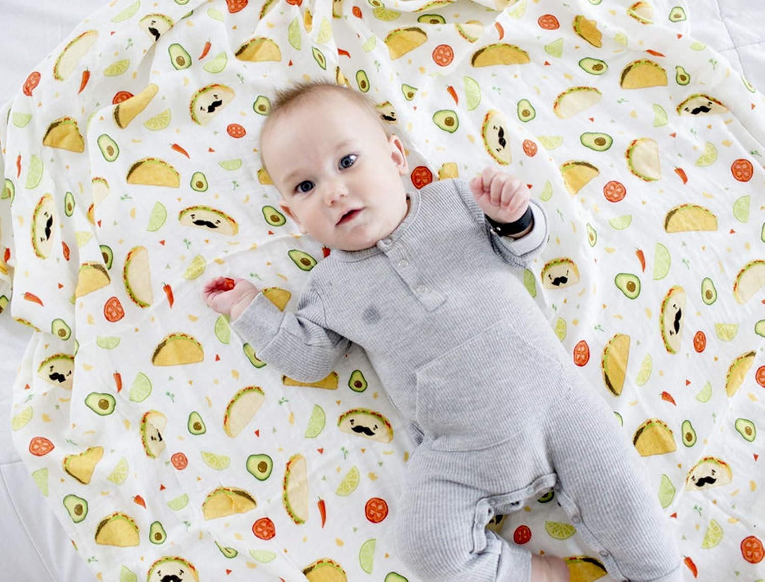 Loulou Lollipop Taco Design Baby Swaddle Blanket