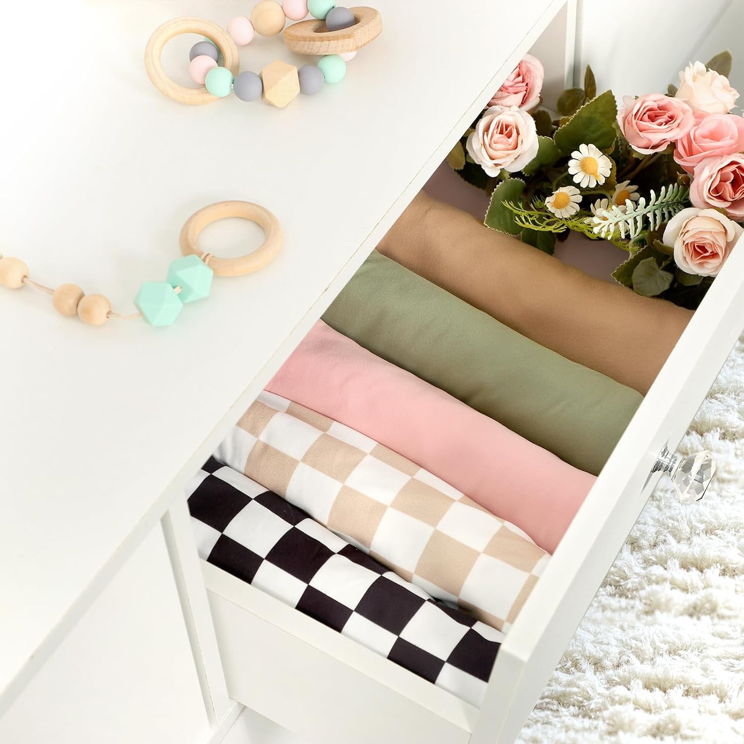TANOFAR 4-Pack Newborn Swaddle Blanket Set Brown