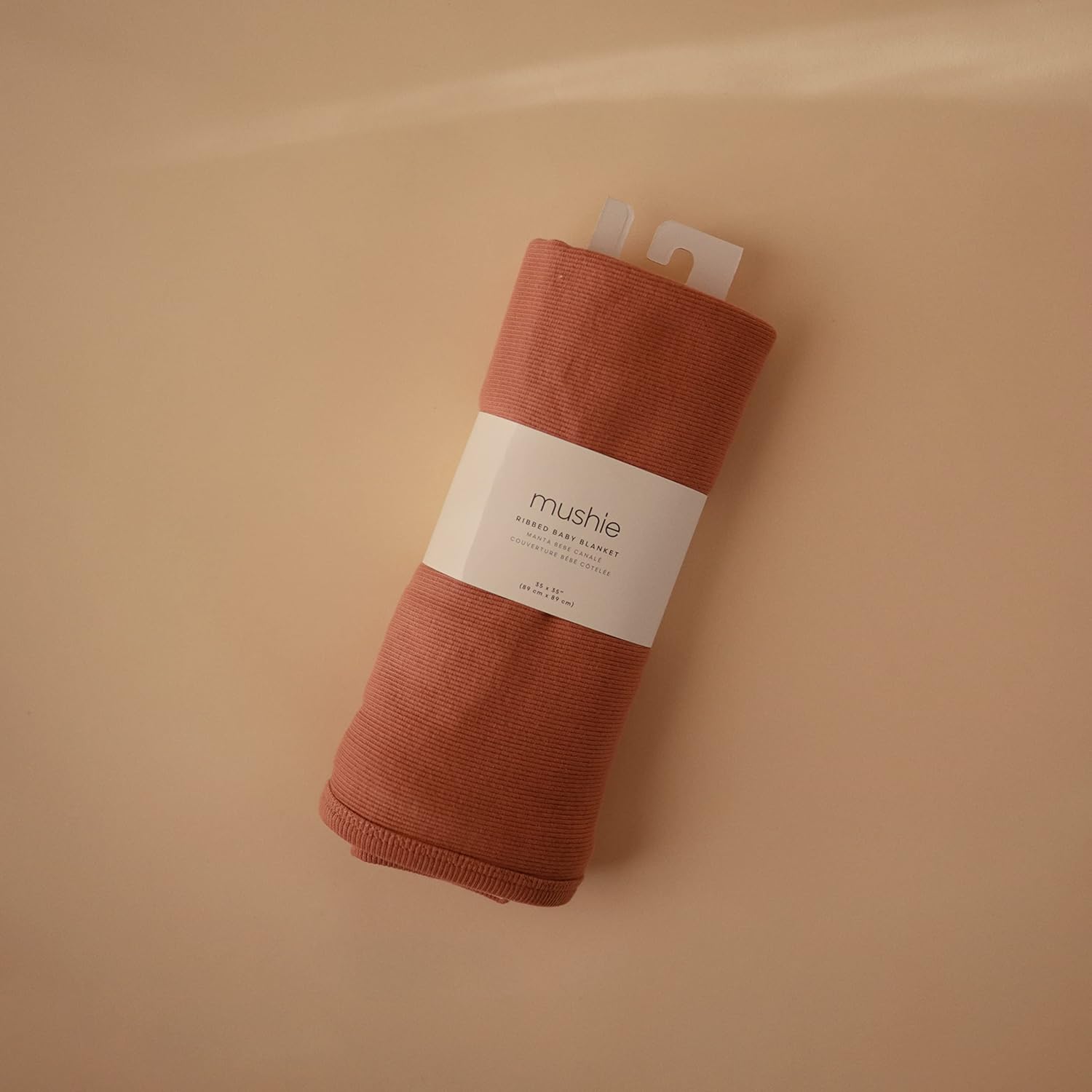 Mushie Extra Soft Baby Blanket - Organic Cotton and Elastane Ribbed Receiving Blanket