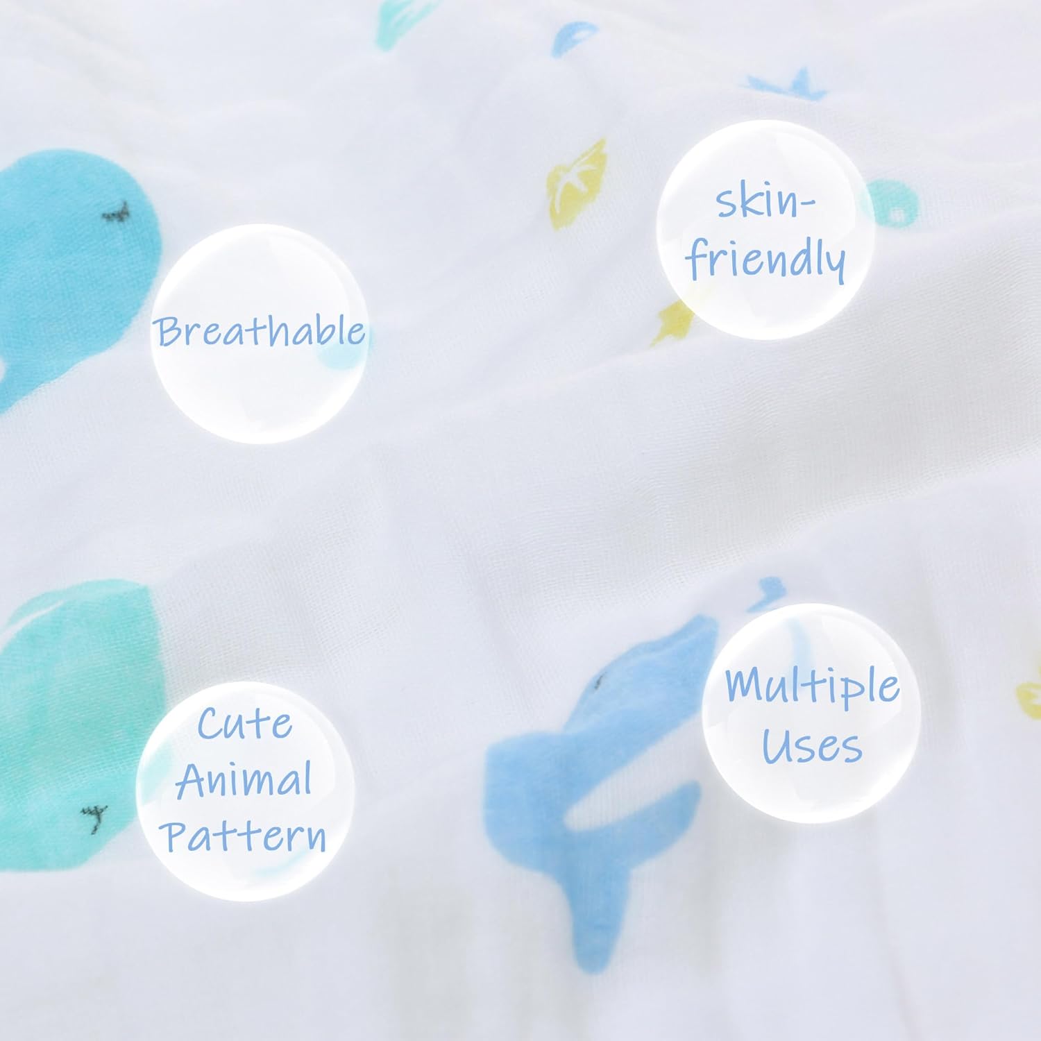 Miracle Baby Muslin Swaddle Blanket 6 Layers 43x43 Super Soft 100 Cotton