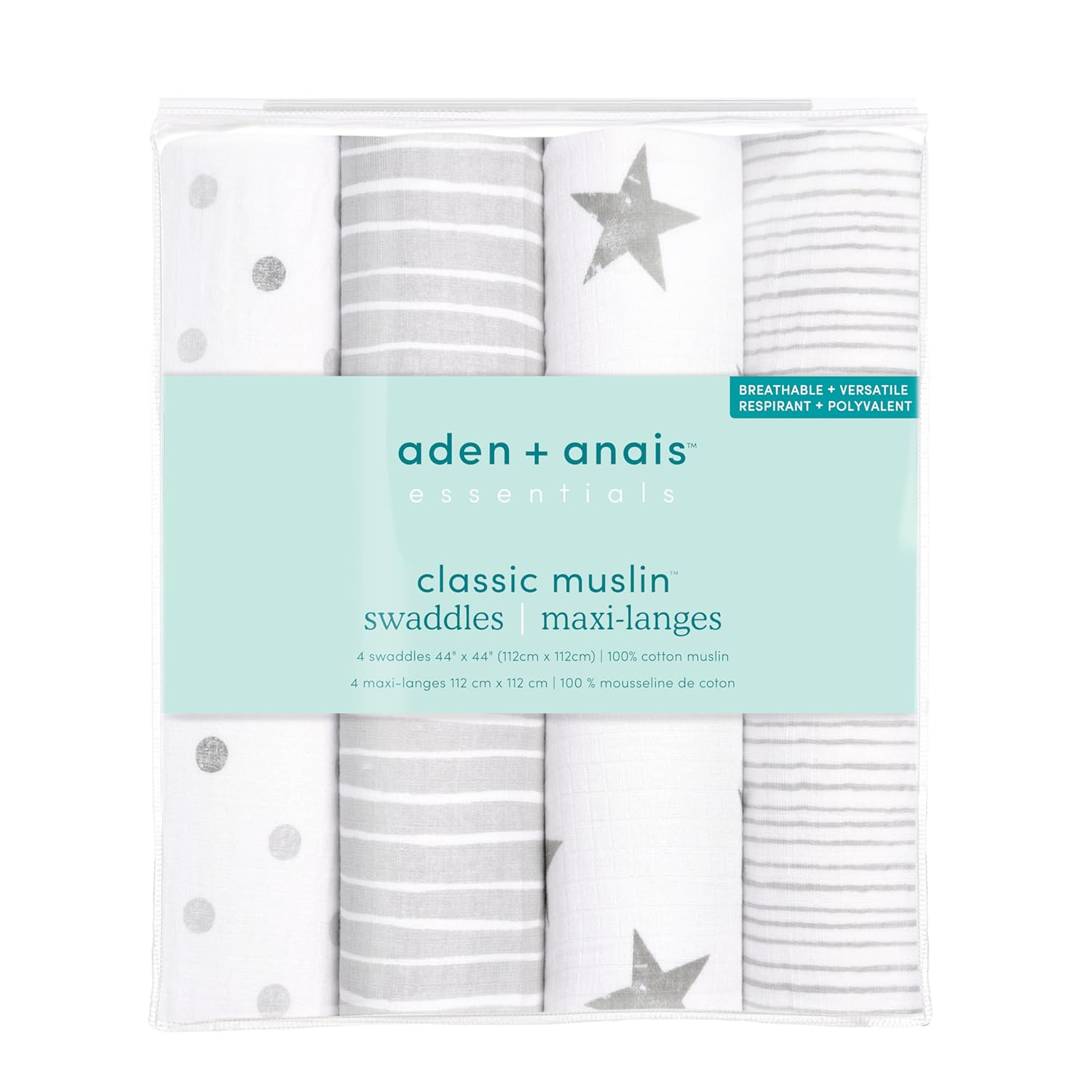 aden anais Muslin Swaddle Blankets 4 Pack Dusty