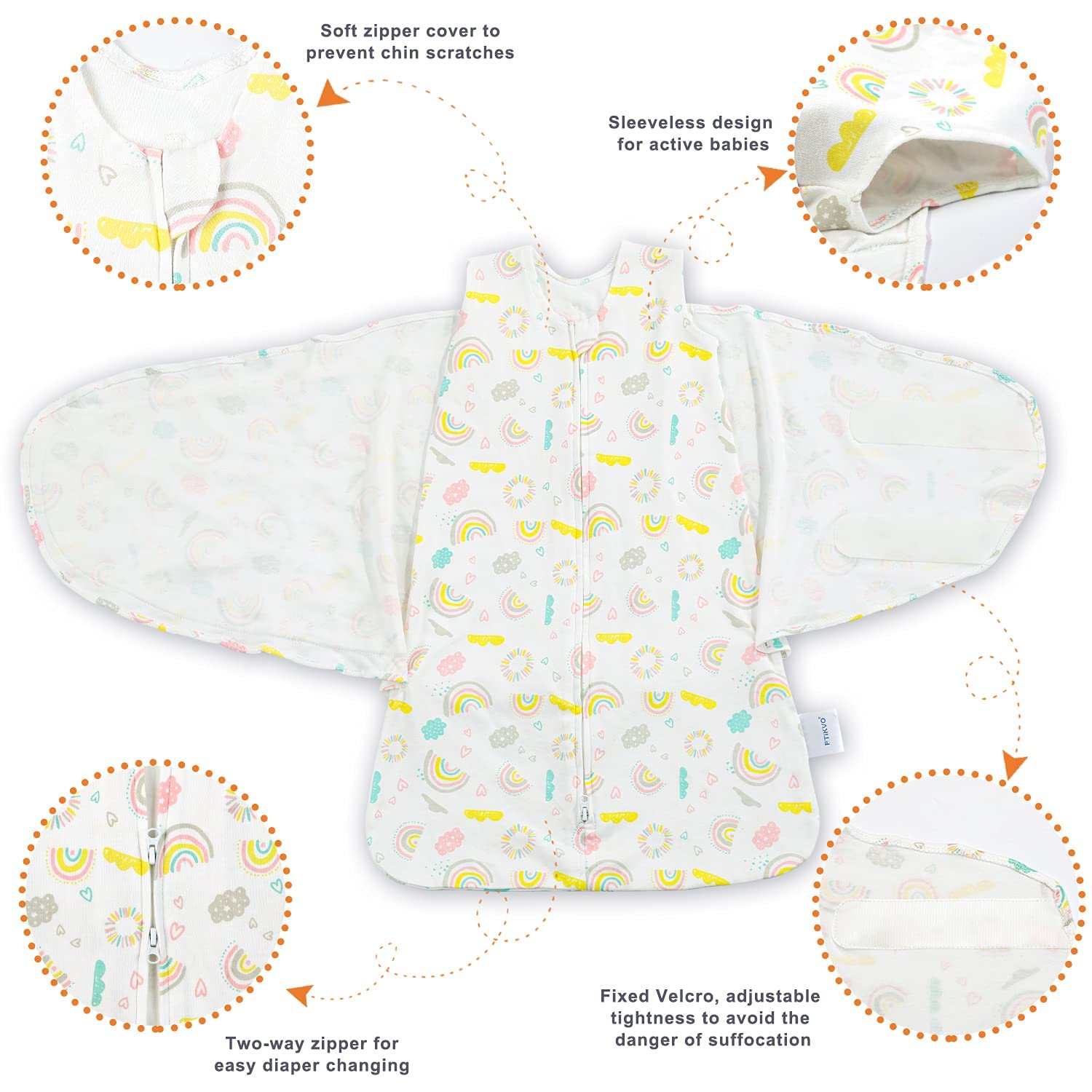Ftikvo Swaddle Blanket 100 Cotton Newborn Baby Wrap