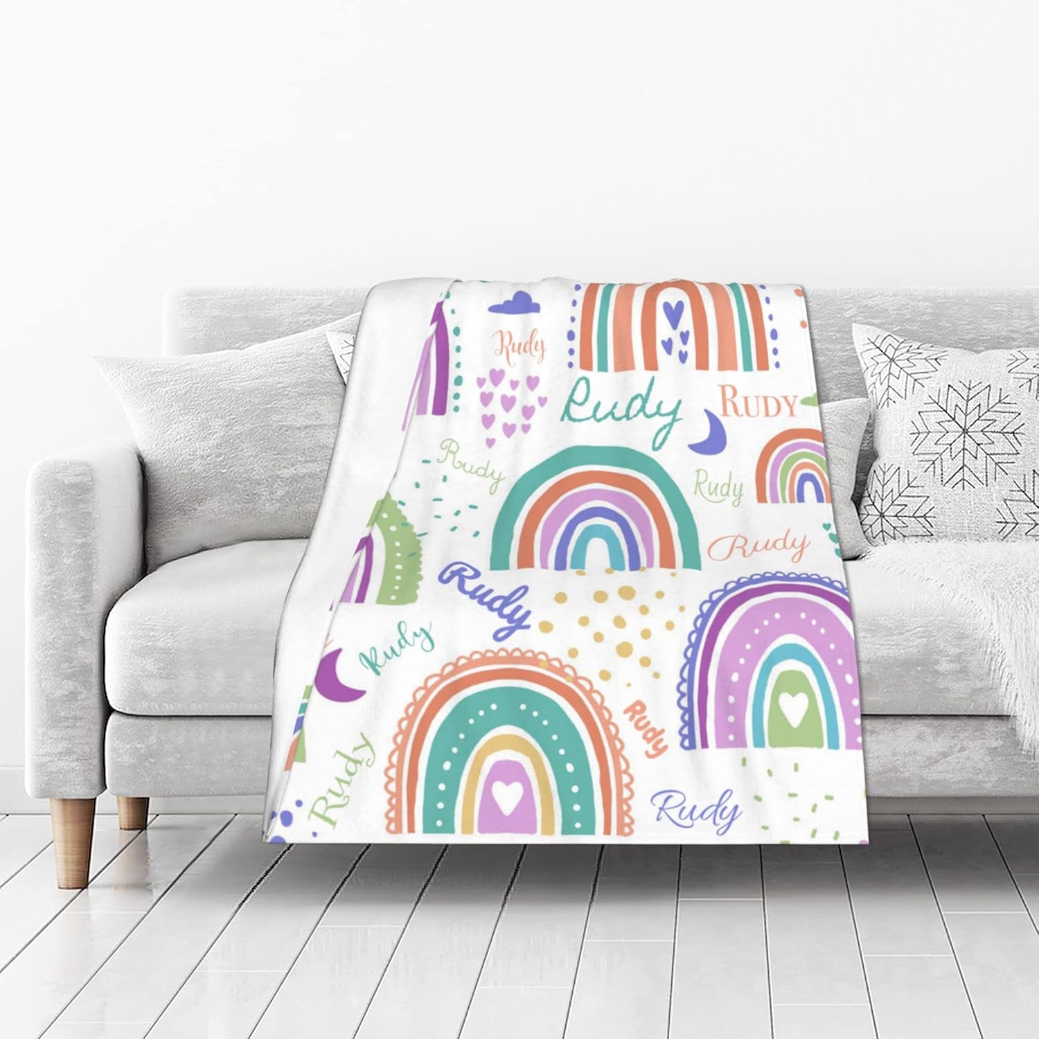 Custom Name Blanket for Baby Kids Pet Family 30x40 1