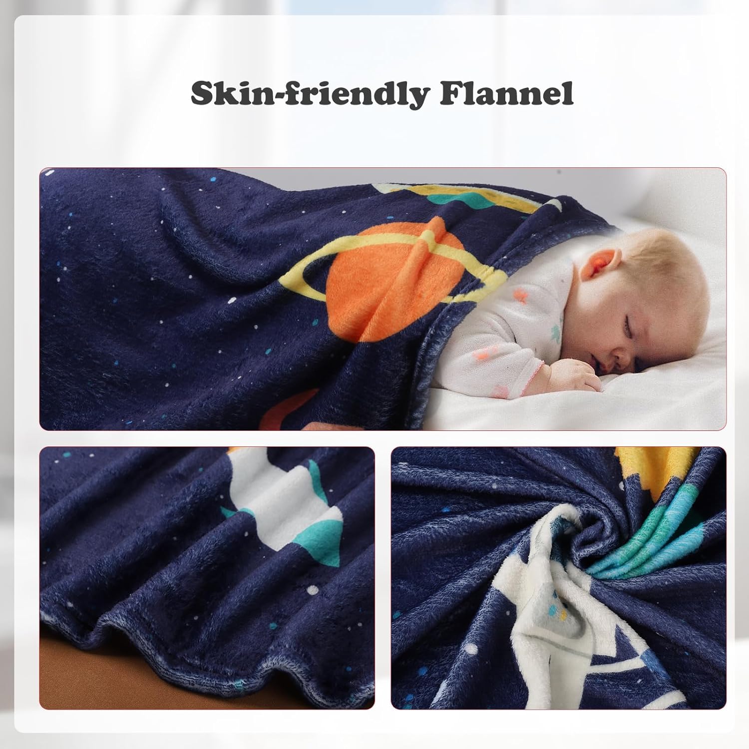 Baby Monthly Milestone Star Astronaut Swaddling Blanket - 40x50IN