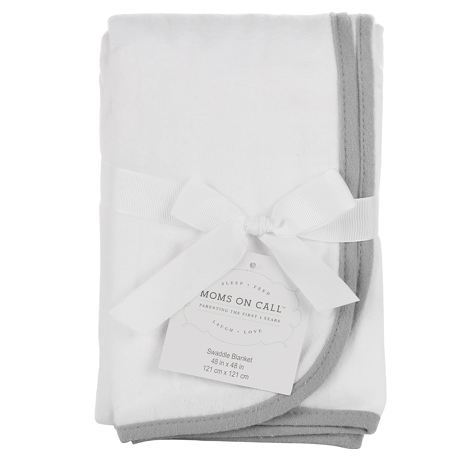 Moms On Call French Grey Cotton Swaddle Blanket for Newborns