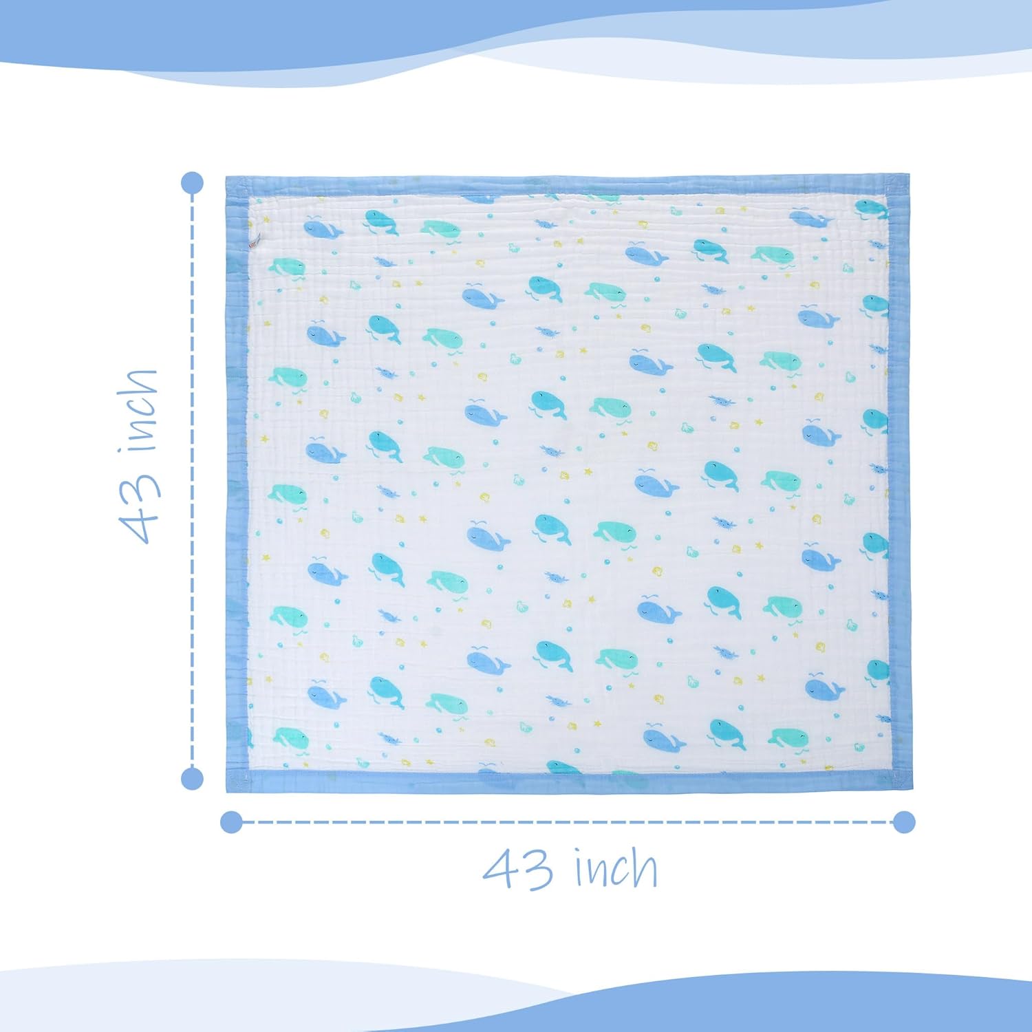 Miracle Baby Muslin Swaddle Blanket 6 Layers 43x43 Super Soft 100 Cotton