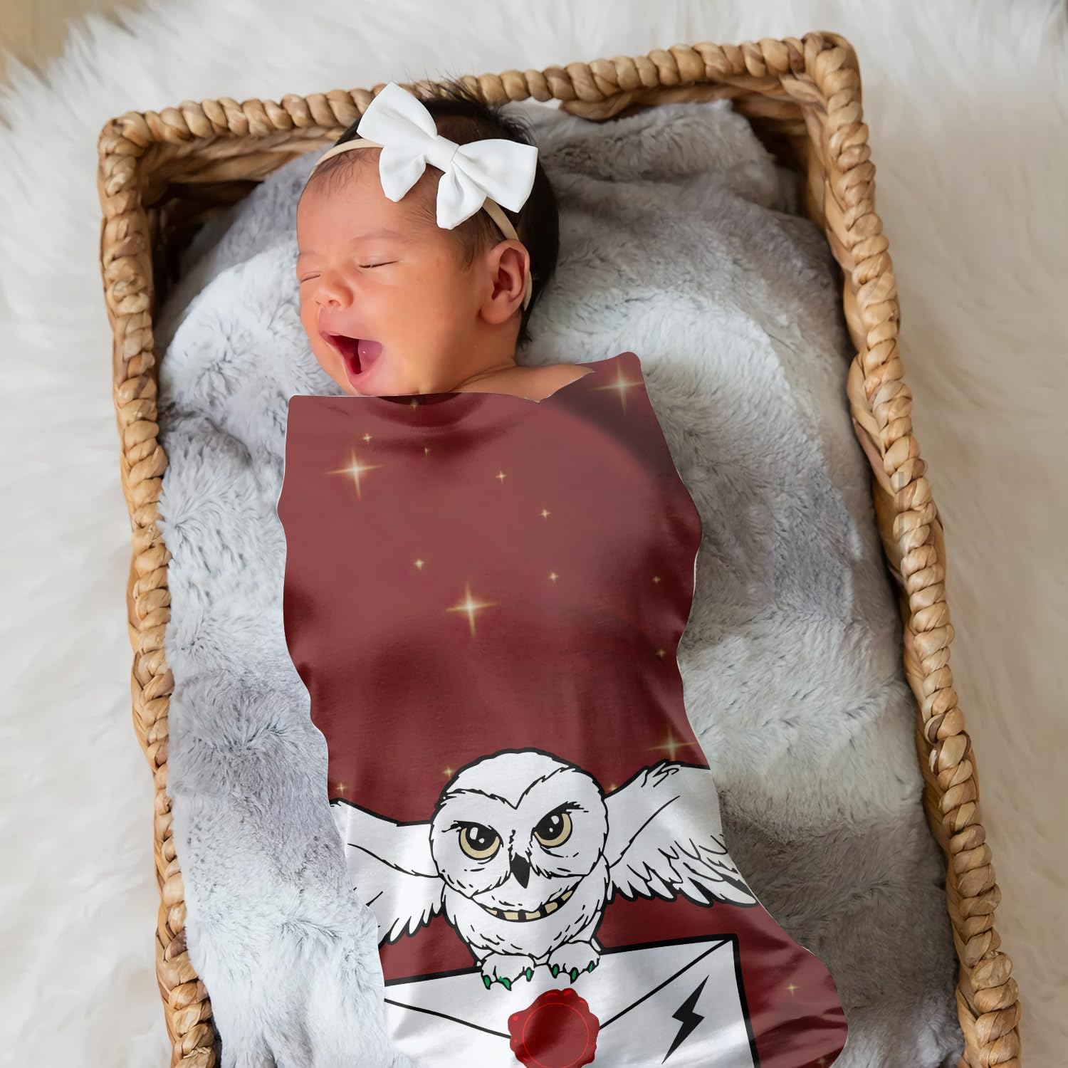 Zocoshi Personalized Wizard Owl Blanket Custom Name Letter Throw