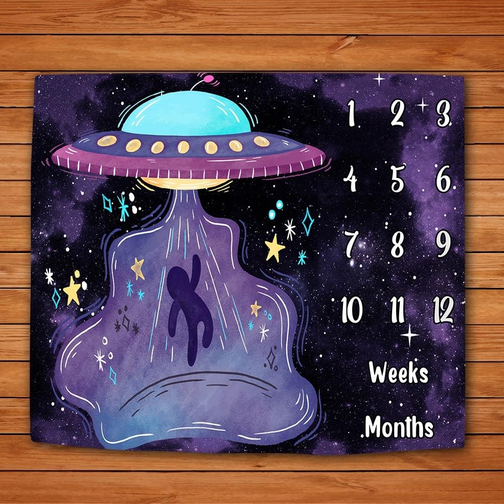 LYLYCTY Space Baby Growth Milestone Blanket 1