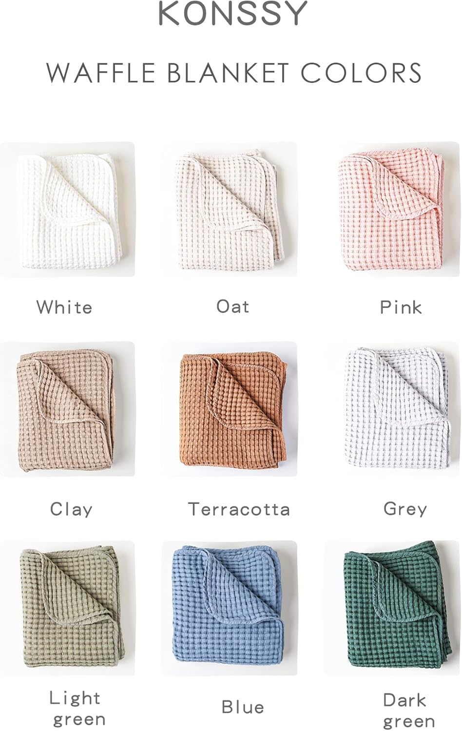 Konssy Waffle Baby Blanket - Soft Cozy Nursery Swaddle Blanket for Boys Girls