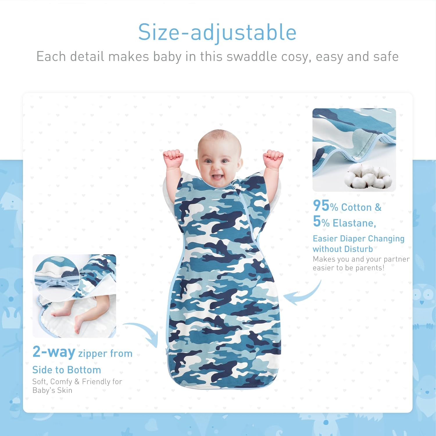 Knirose Swaddle Blanket with Arms Up Design 2-Pack