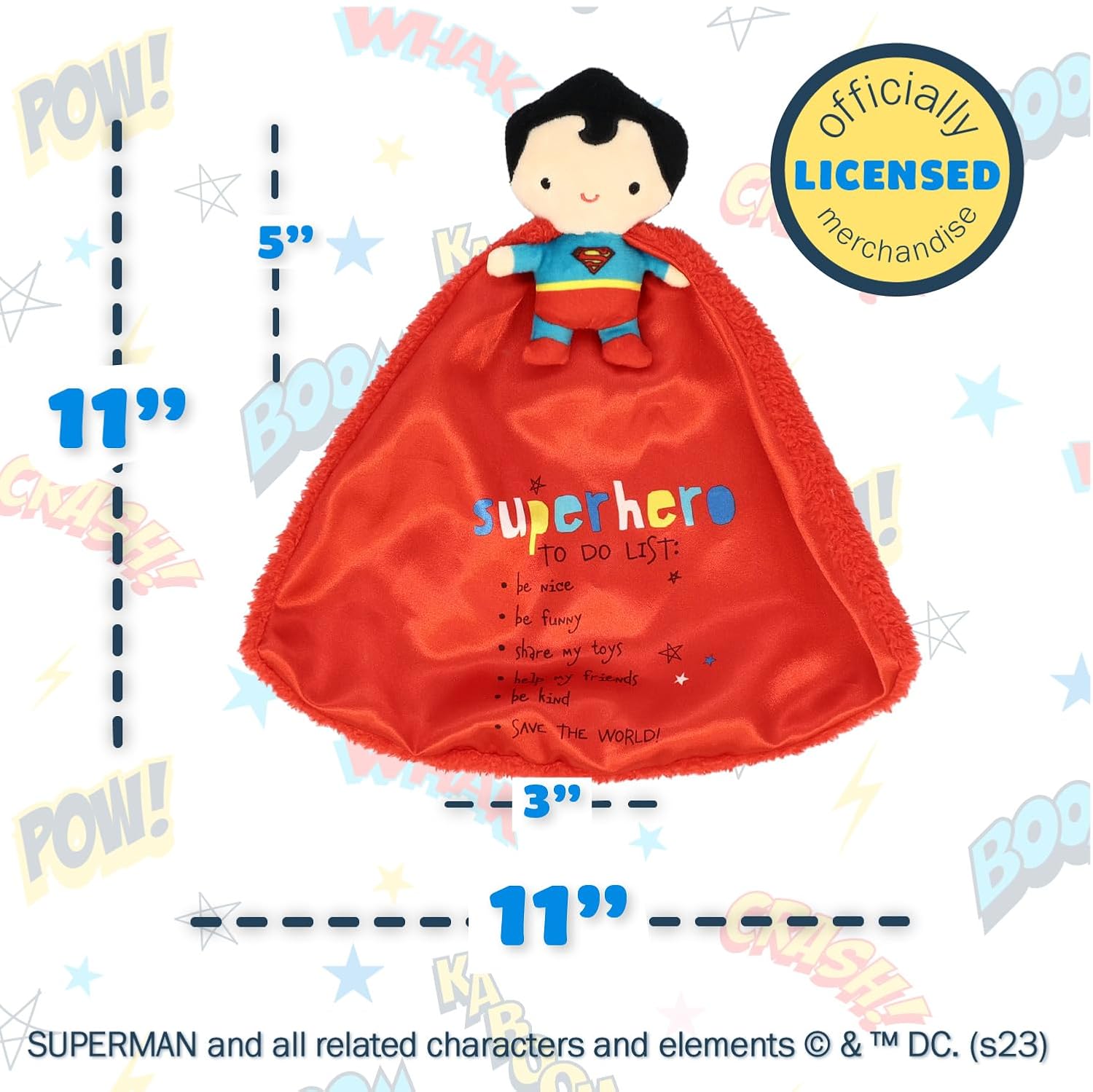 Kids Preferred DC Comics Superman Lovey Security Blanket 1