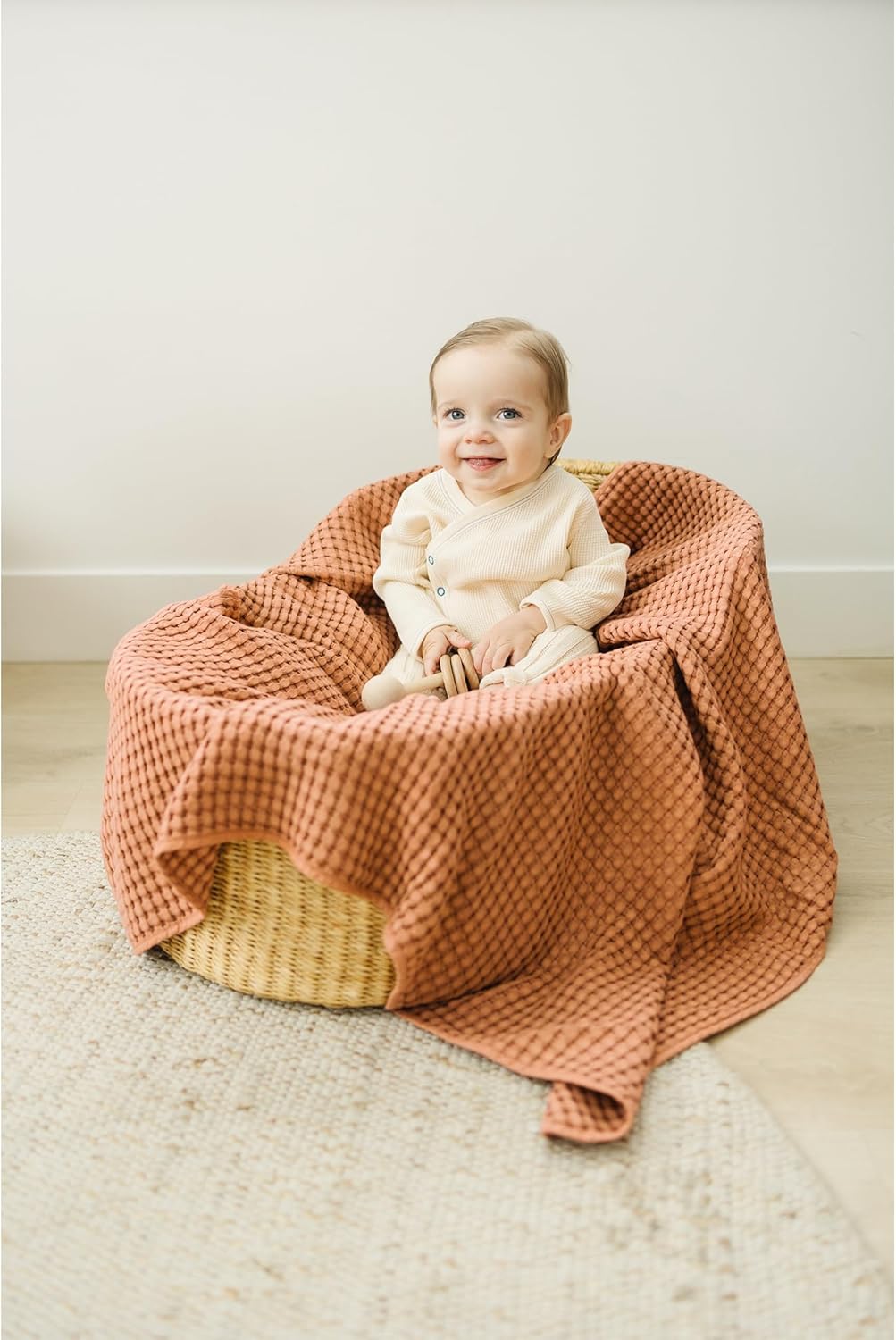 Konssy Waffle Baby Blanket - Soft Cozy Nursery Swaddle Blanket for Boys Girls