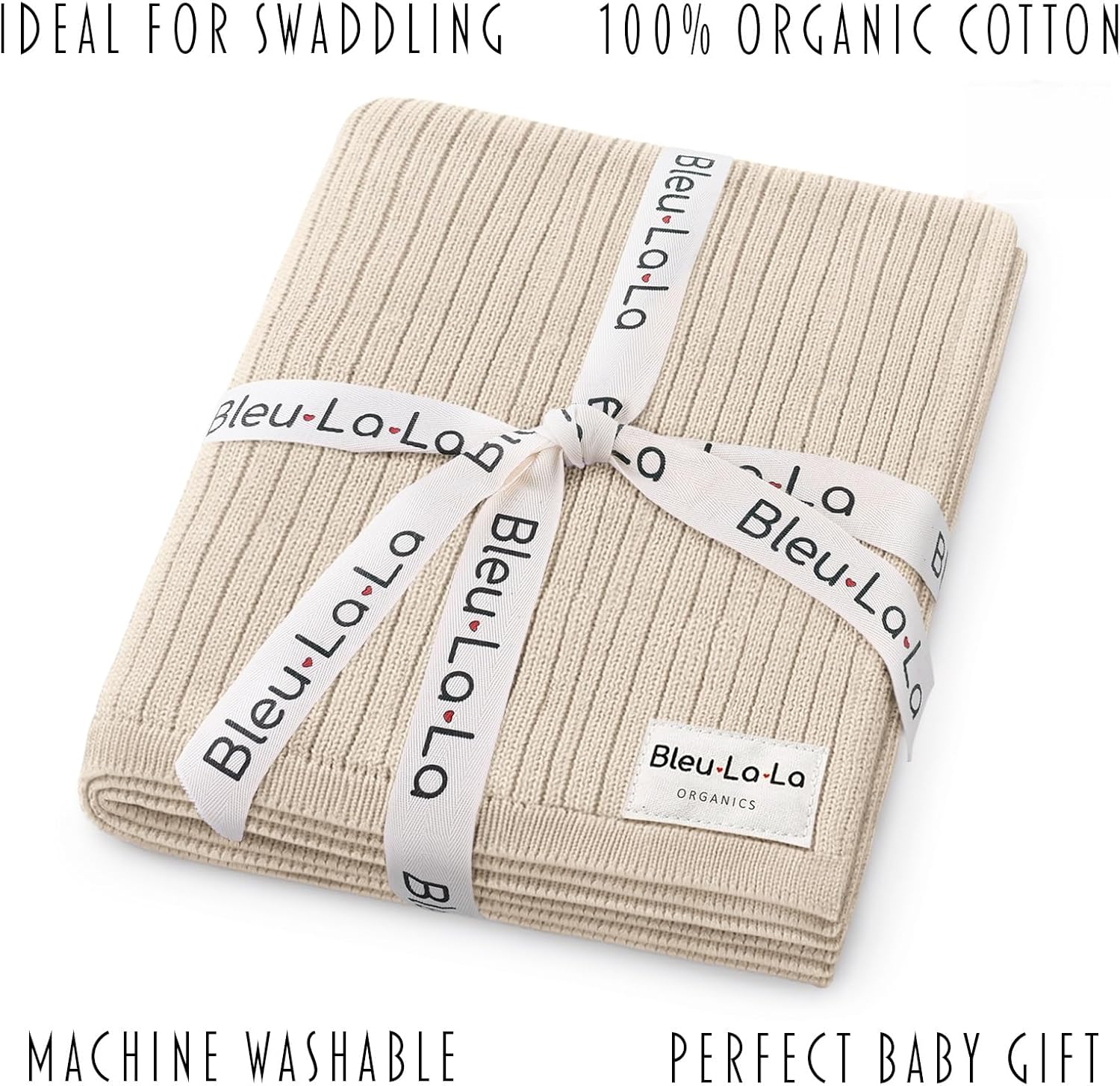 Organic Ribbed Swaddle Blanket - Oatmeal