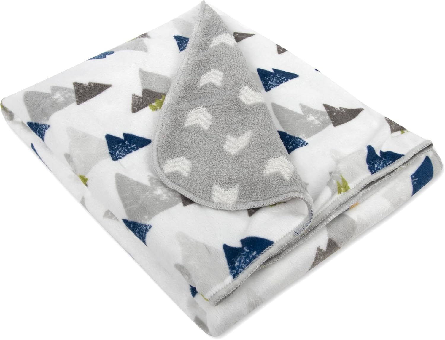 Sherpa Fleece Baby Blanket Mountains Arrows Reversible Design