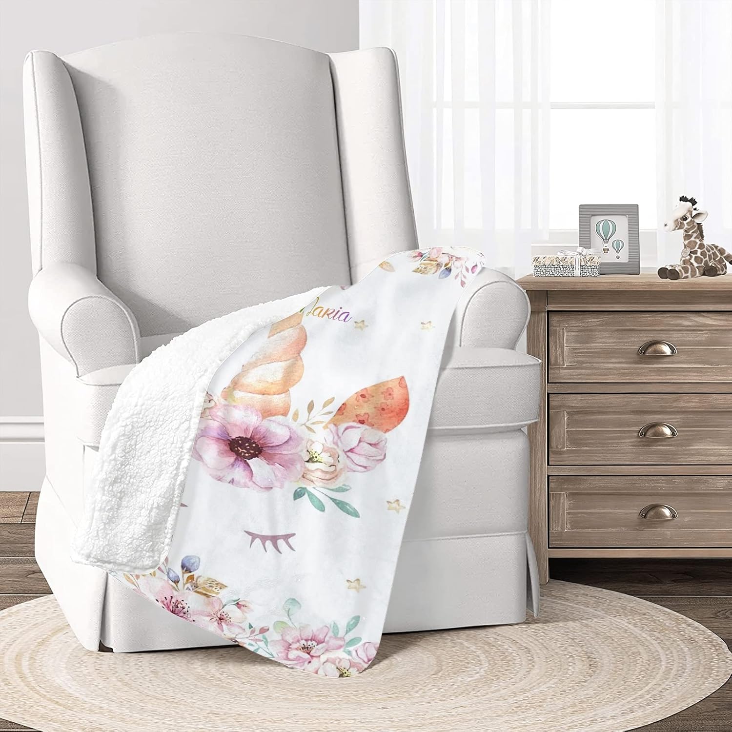 Floral Elegant Personalized Baby Blanket 30x40 in