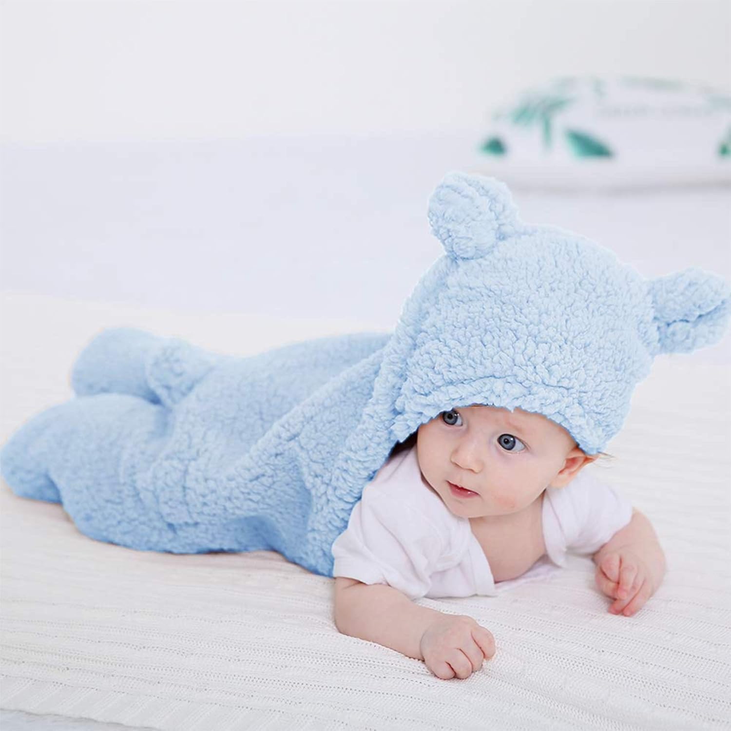 XMWEALTHY Cute Baby Swaddle Blanket with Hood