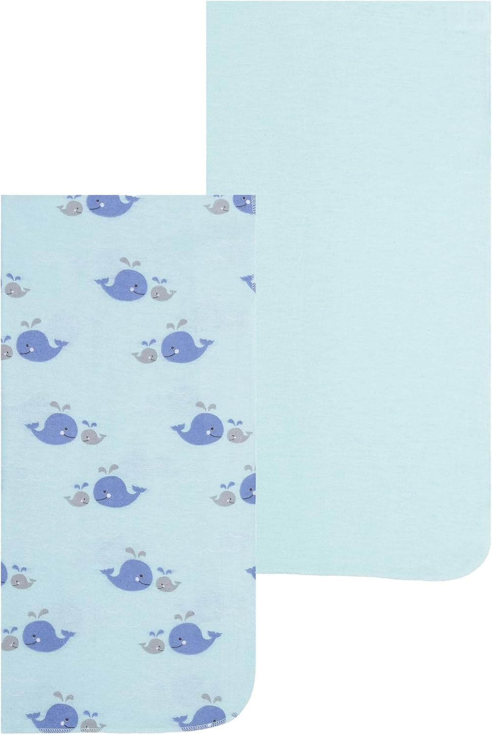 Everyday Kids 4 Pack Baby Blue Flannel Blankets with Ocean Animals