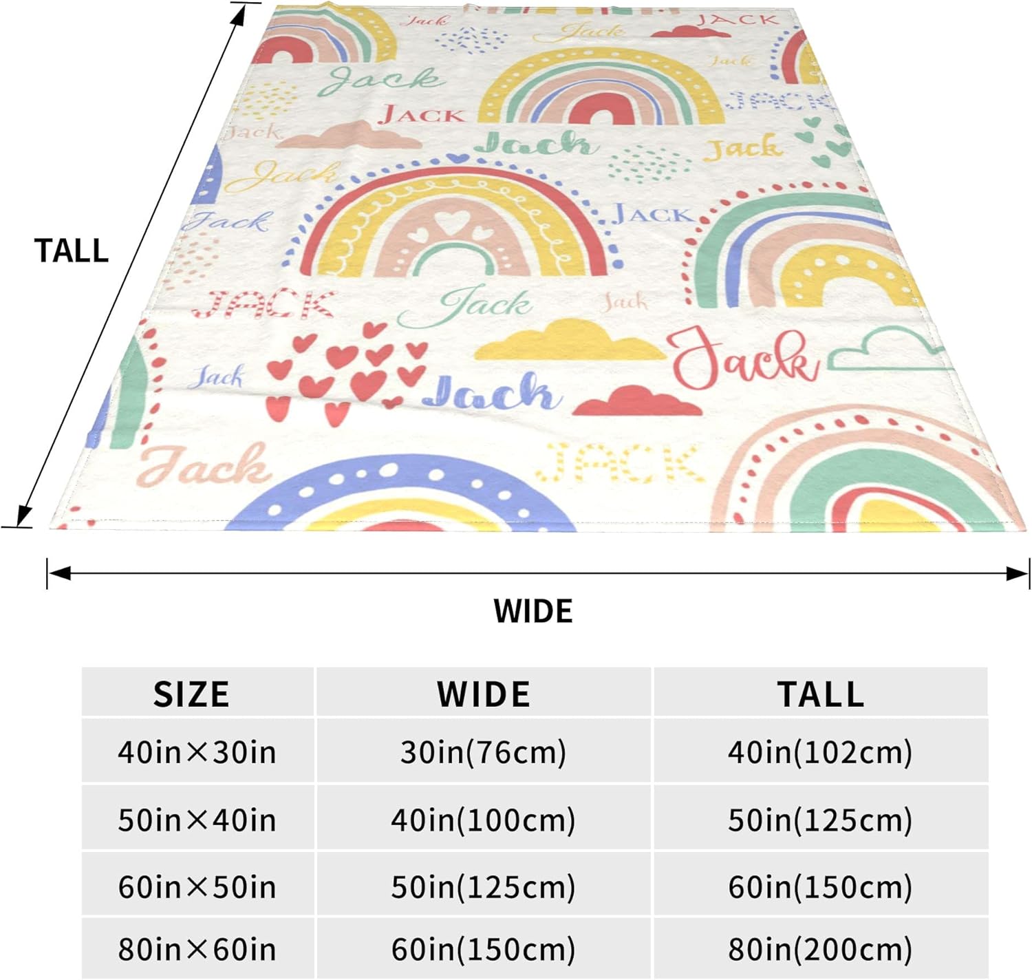 Custom Name Blanket 30x40 for Baby Kids Pet Family