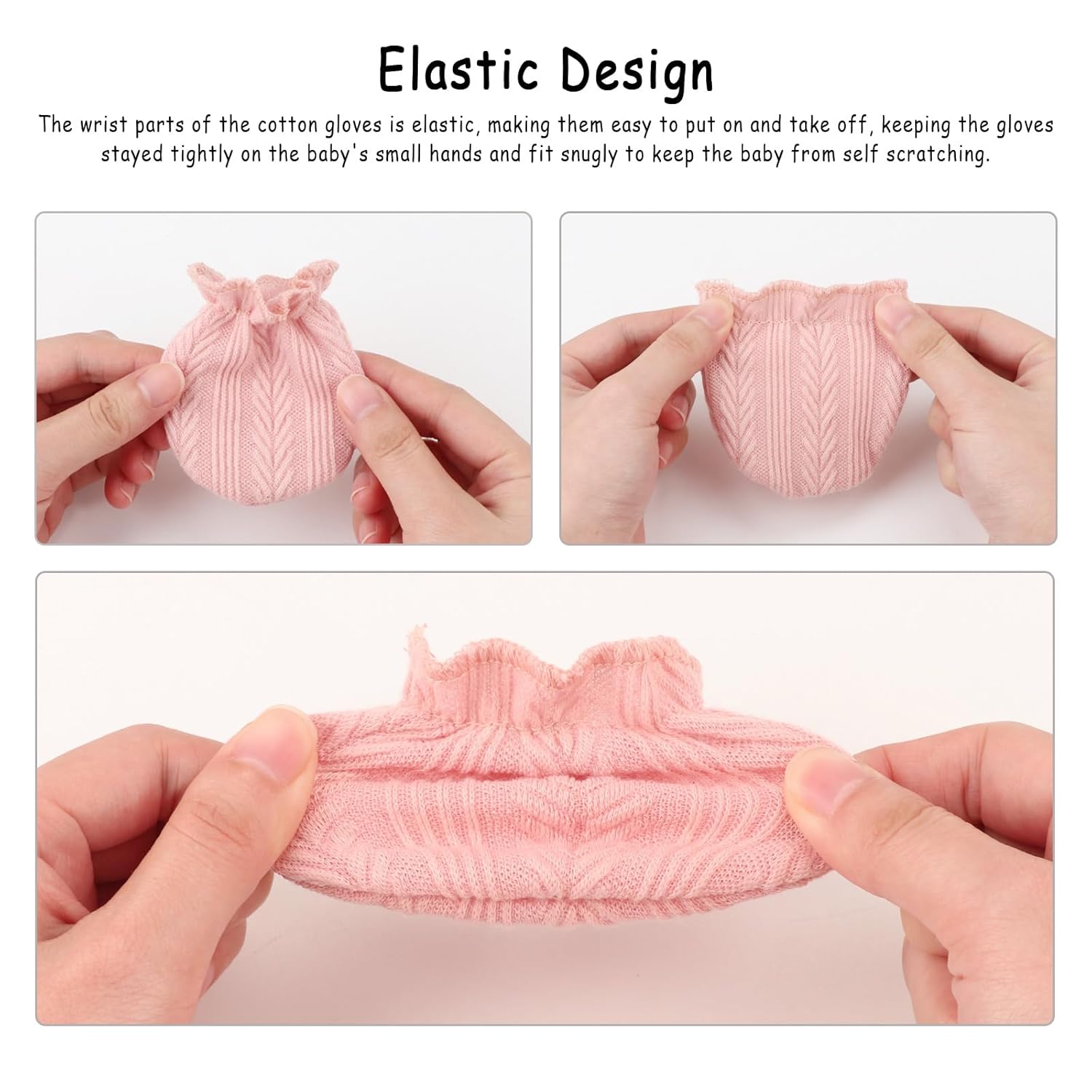 DRESHOW Newborn Blanket Hat Mittens Set Soft Protective