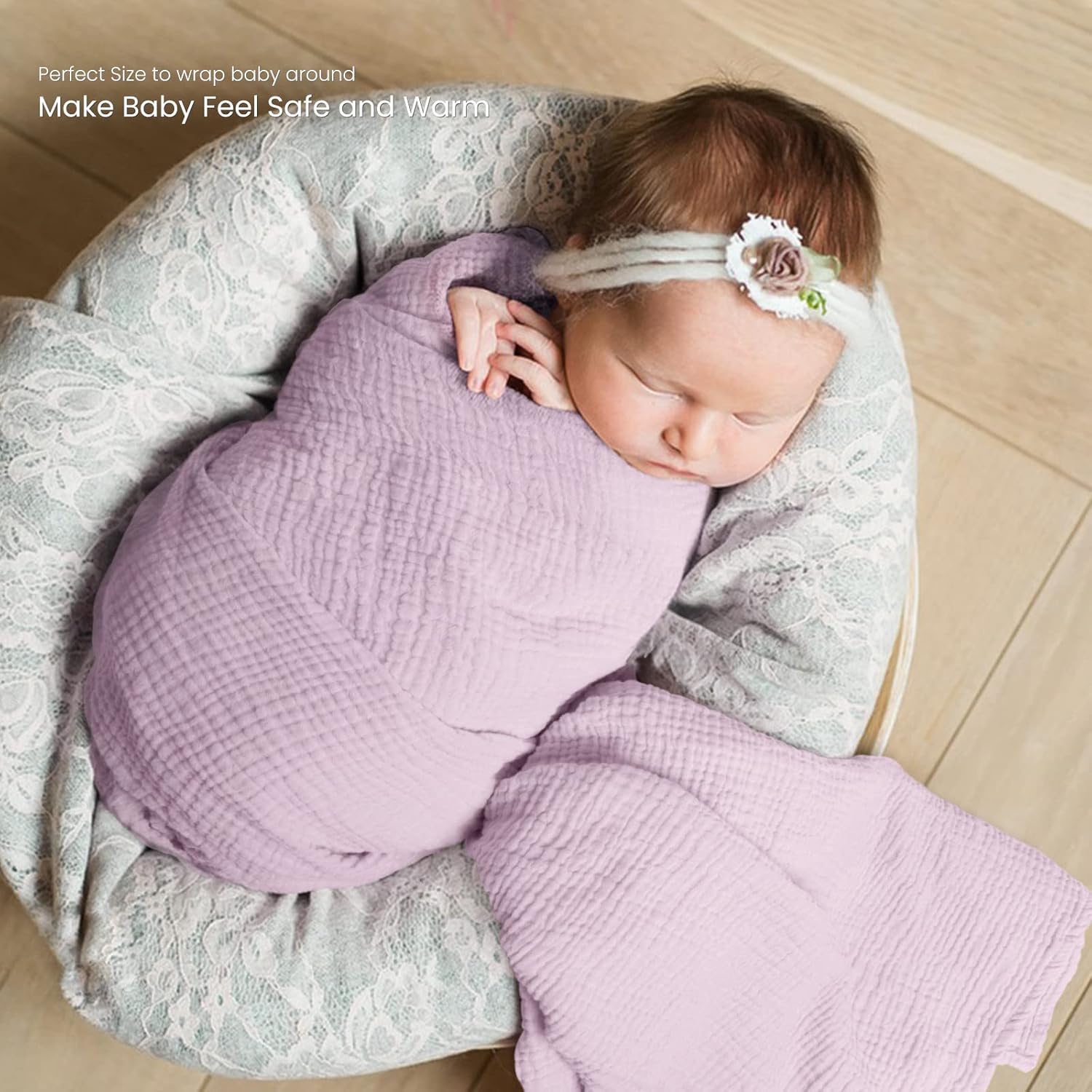 Lulumoon Muslin Swaddle Blanket 2Pack Purple