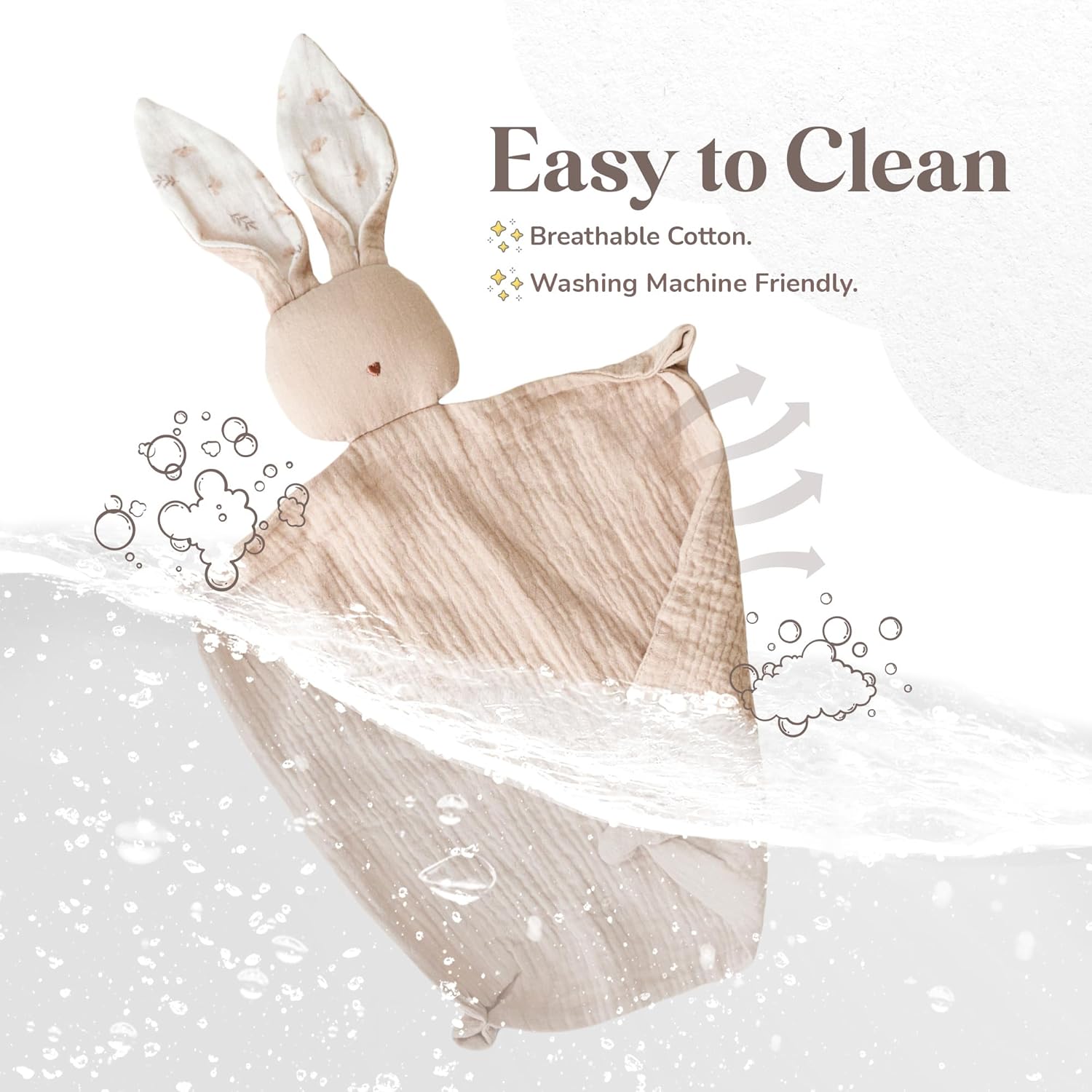Mikito Organic Cotton Baby Muslin Lovey Bunny