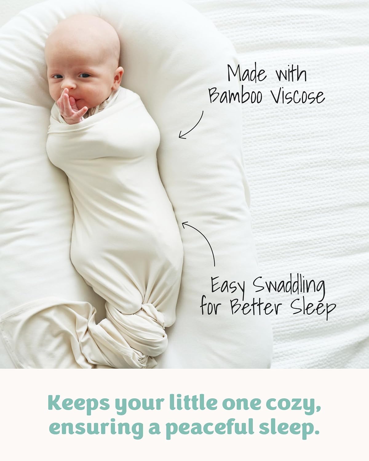 Caden Lane Oat Beige Bamboo Swaddle Blanket